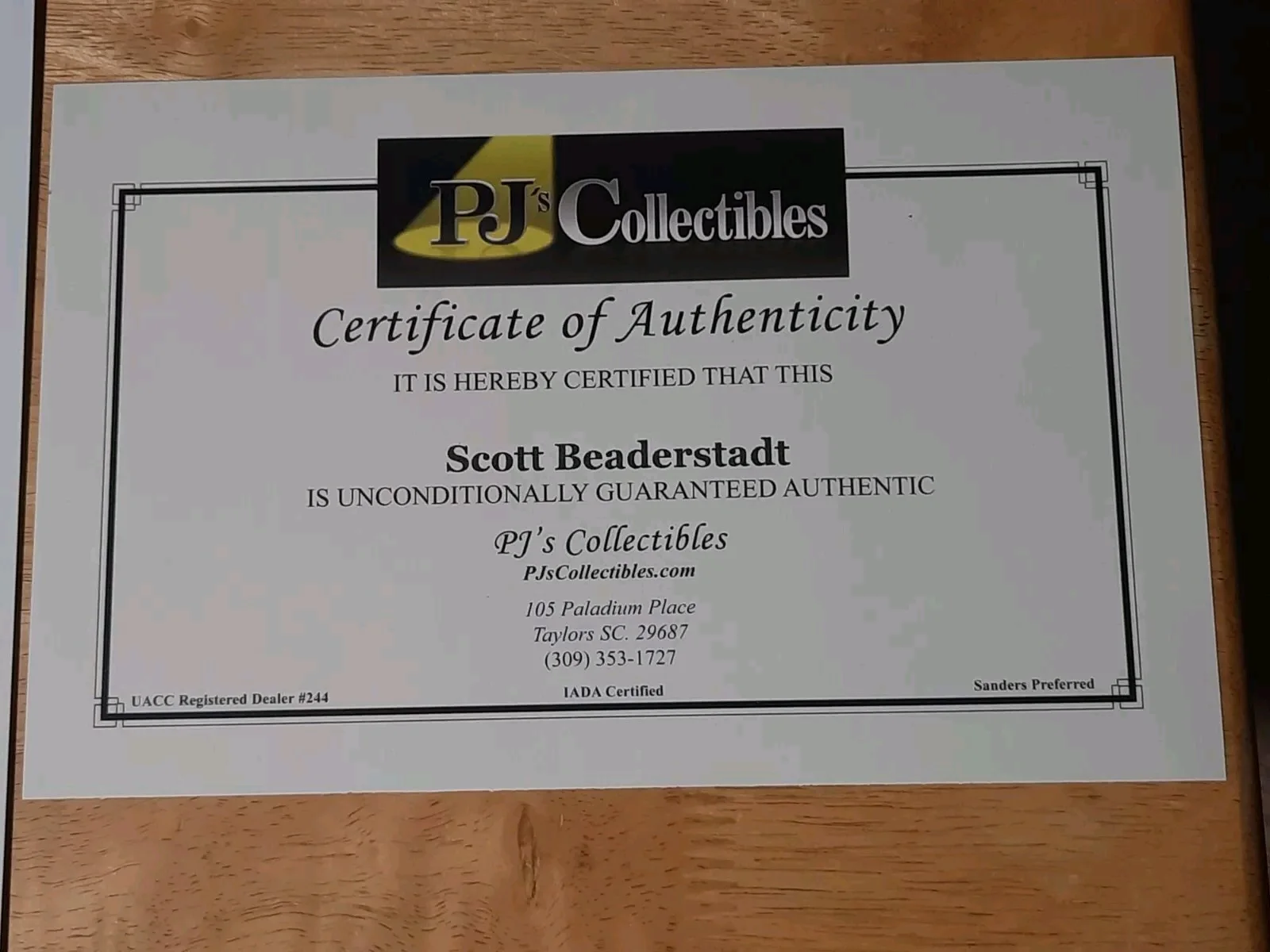 Scott Beaderstadt — Scott Beaderstadt Brave Bears Auto Autograph 8.5x11 Print Hand Signed With COA, изображение 3