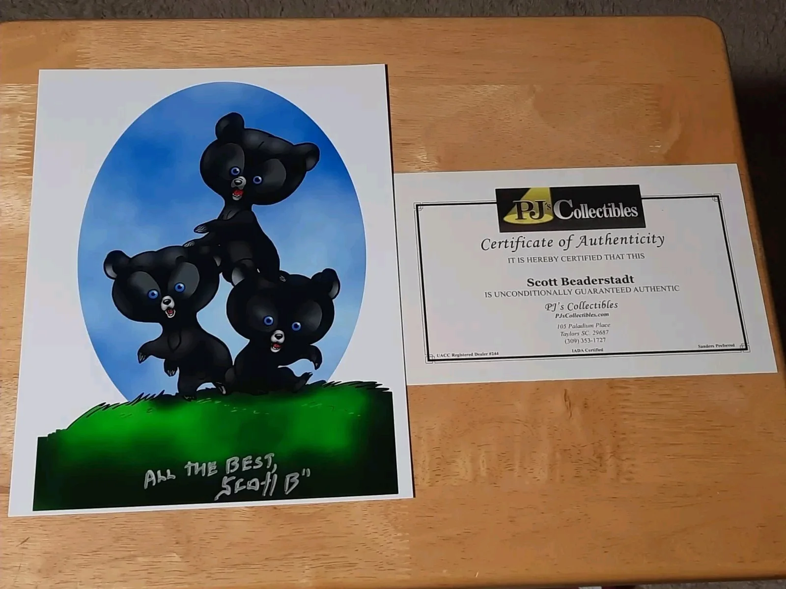 Scott Beaderstadt — Scott Beaderstadt Brave Bears Auto Autograph 8.5x11 Print Hand Signed With COA, изображение 4