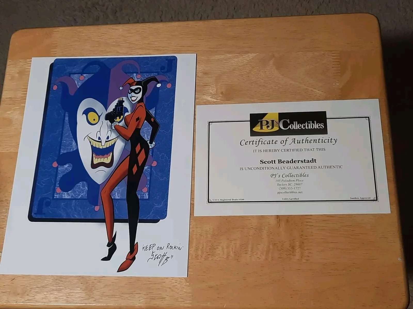 Scott Beaderstadt — Scott Beaderstadt Harley Quinn Auto Autograph 8.5x11 Print Hand Signed With COA, image 3