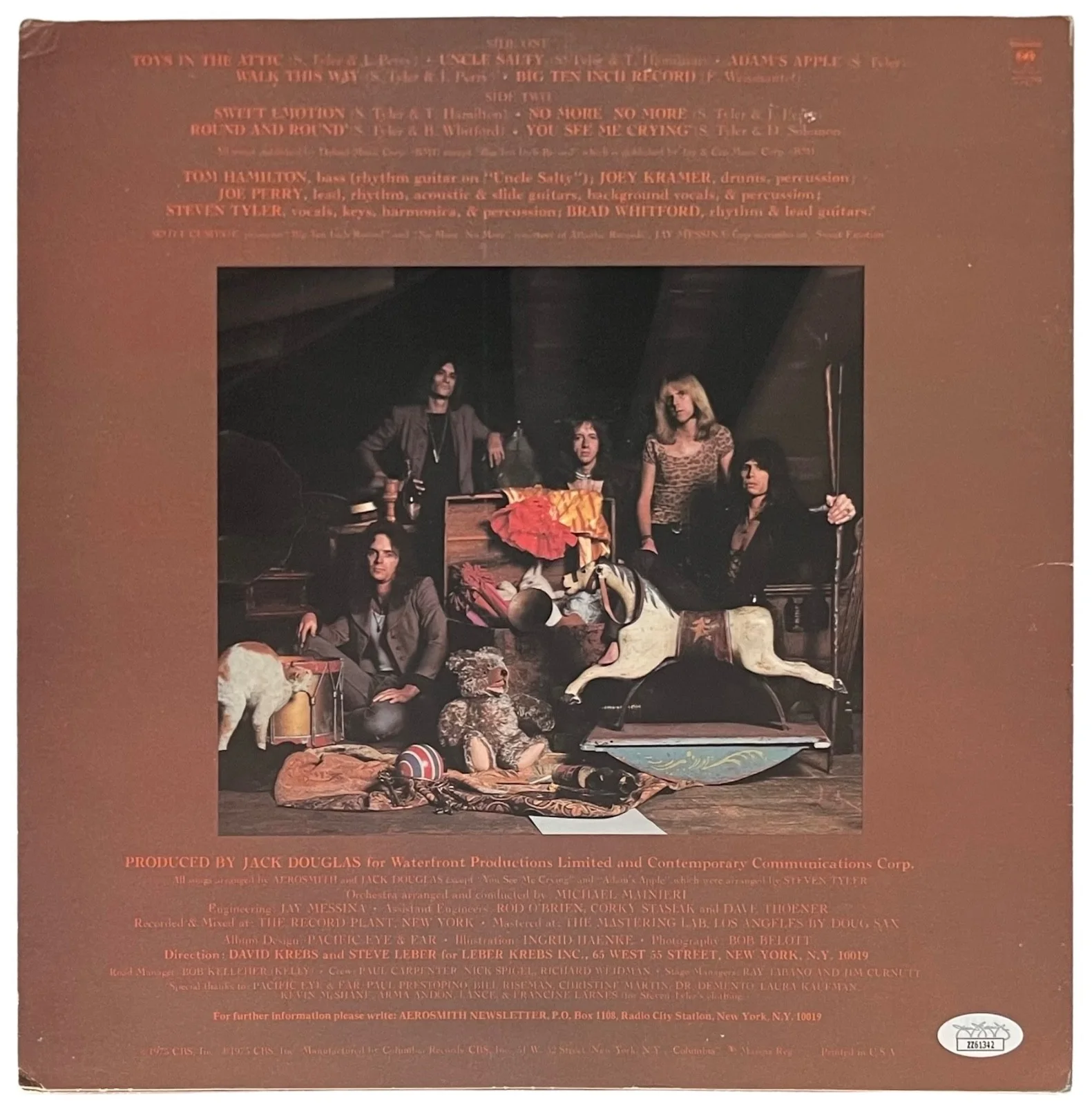 AEROSMITH X5 STEVEN TYLER JOE PERRY SIGNED TOYS IN THE ATTIC VINYL RECORD JSA, изображение 2