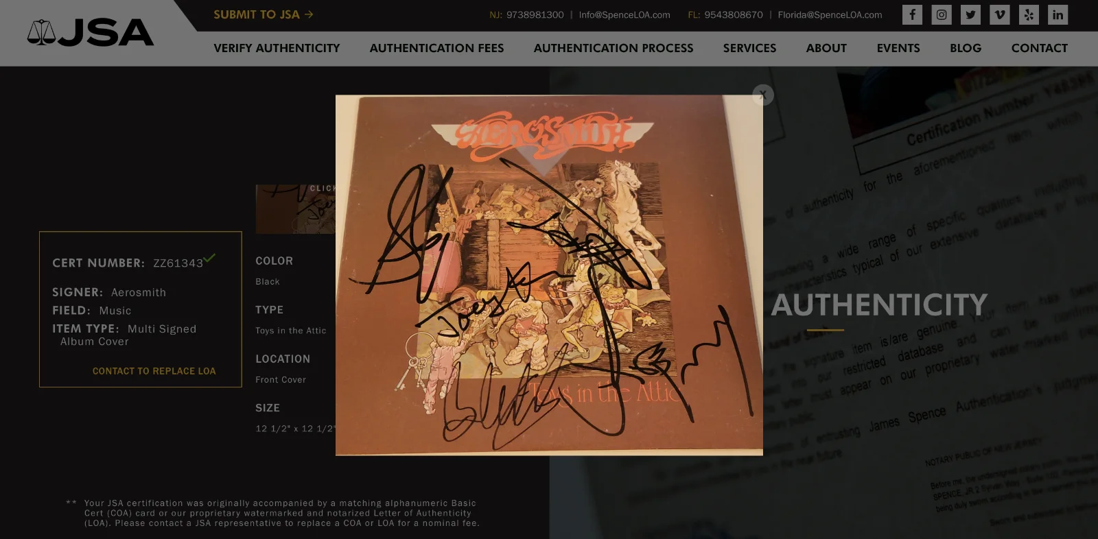 AEROSMITH X5 STEVEN TYLER JOE PERRY SIGNED TOYS IN THE ATTIC VINYL RECORD JSA, изображение 5