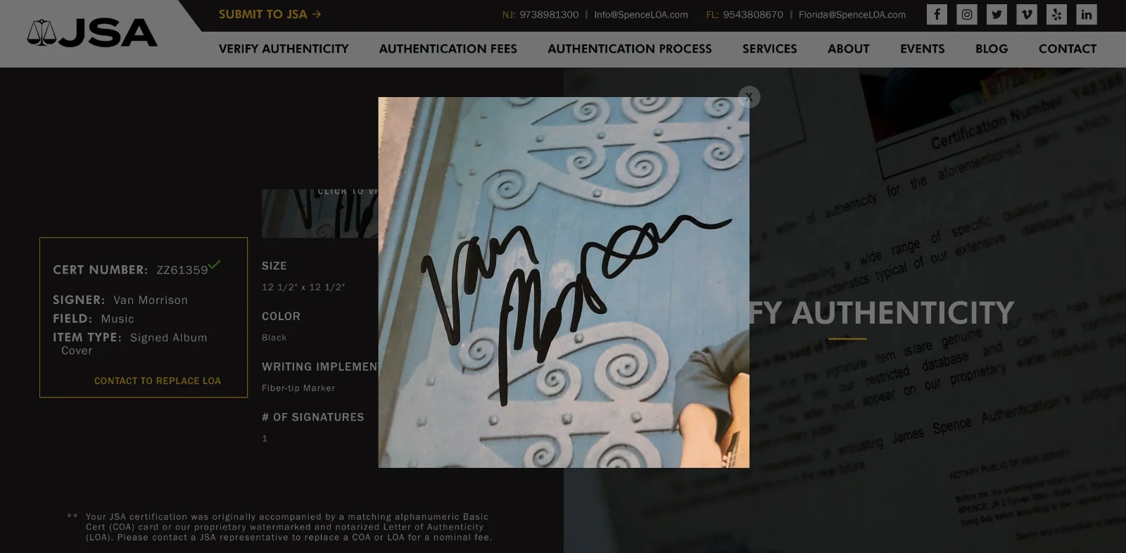 VAN MORRISON SIGNED SAINT DOMINIC'S PREVIEW VINYL RECORD JSA LOA ZZ61359, изображение 5