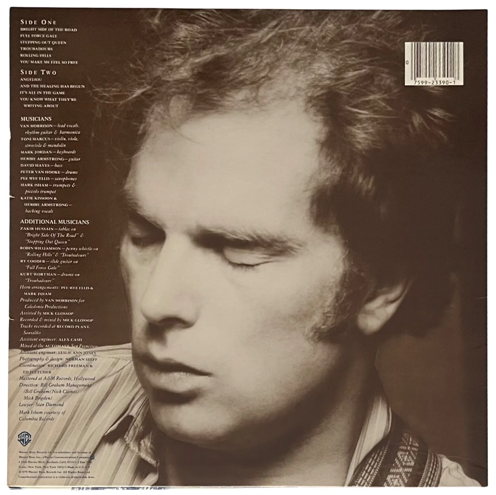 VAN MORRISON SIGNED INTO THE MUSIC VINYL RECORD PSA LOA AH00592, image 2