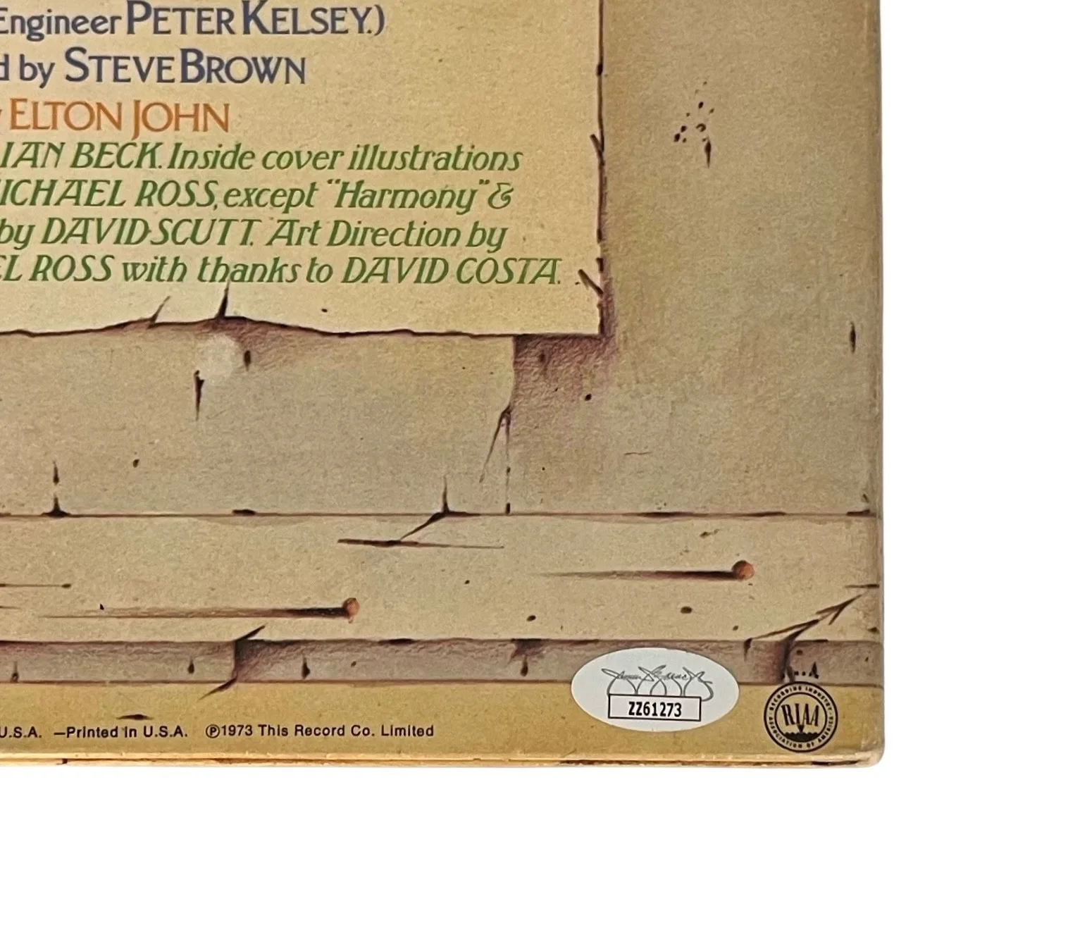 ELTON JOHN SIGNED GOODBYE YELLOW BRICK ROAD VINYL RECORD JSA LOA ZZ61273, изображение 3