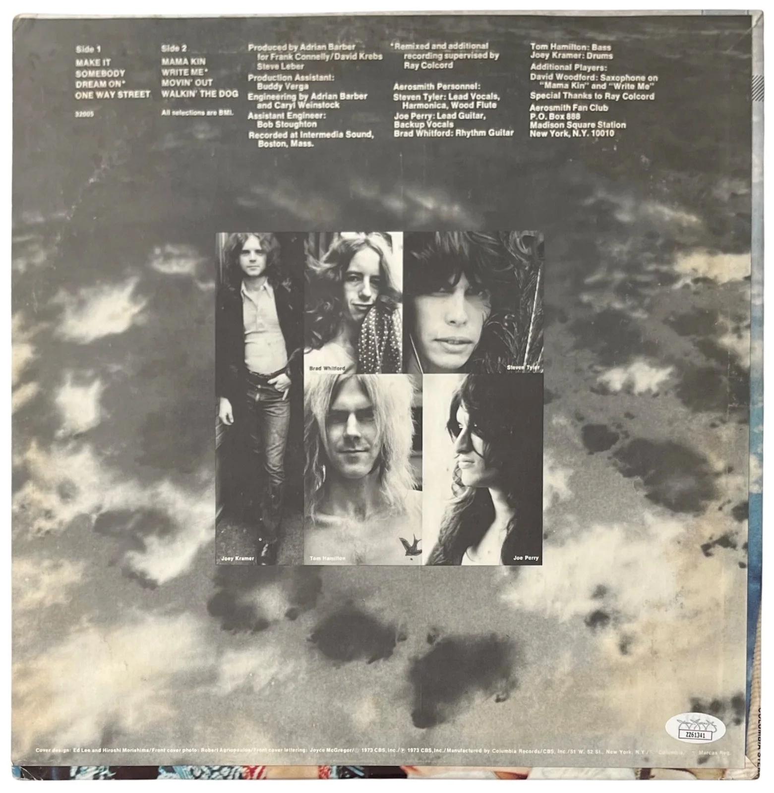 AEROSMITH X5 STEVEN TYLER JOE PERRY SIGNED SELF-TITLED DREAM ON VINYL RECORD JSA, изображение 2