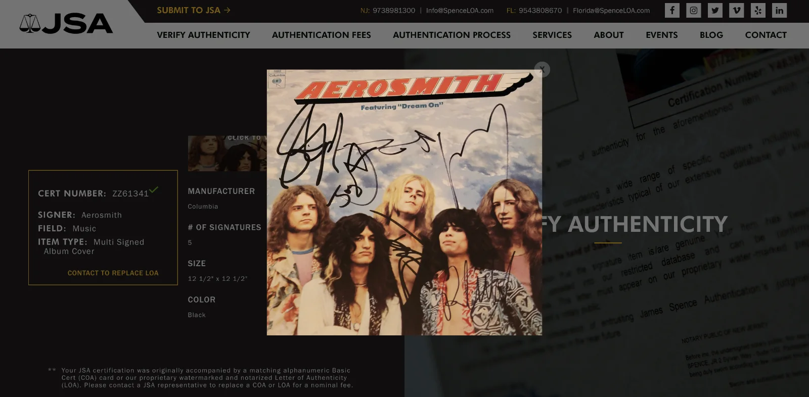 AEROSMITH X5 STEVEN TYLER JOE PERRY SIGNED SELF-TITLED DREAM ON VINYL RECORD JSA, изображение 5