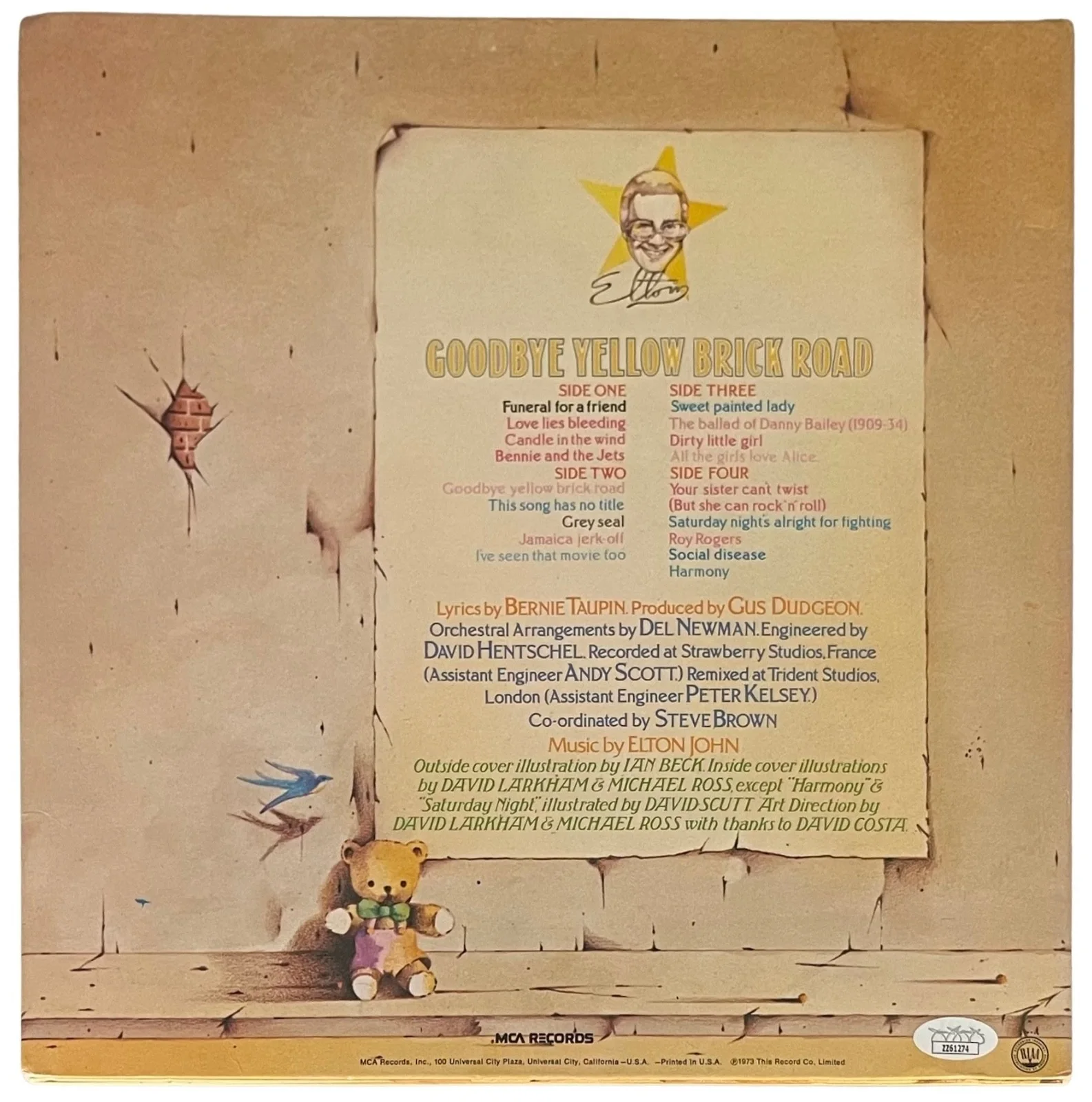 ELTON JOHN SIGNED GOODBYE YELLOW BRICK ROAD VINYL RECORD JSA LOA ZZ61274, изображение 2