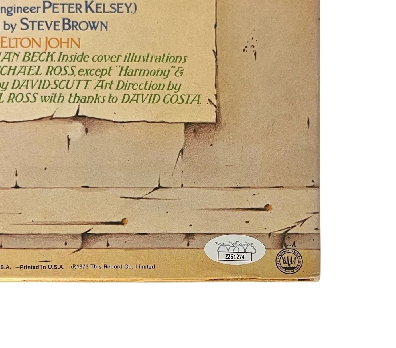 ELTON JOHN SIGNED GOODBYE YELLOW BRICK ROAD VINYL RECORD JSA LOA ZZ61274, изображение 3