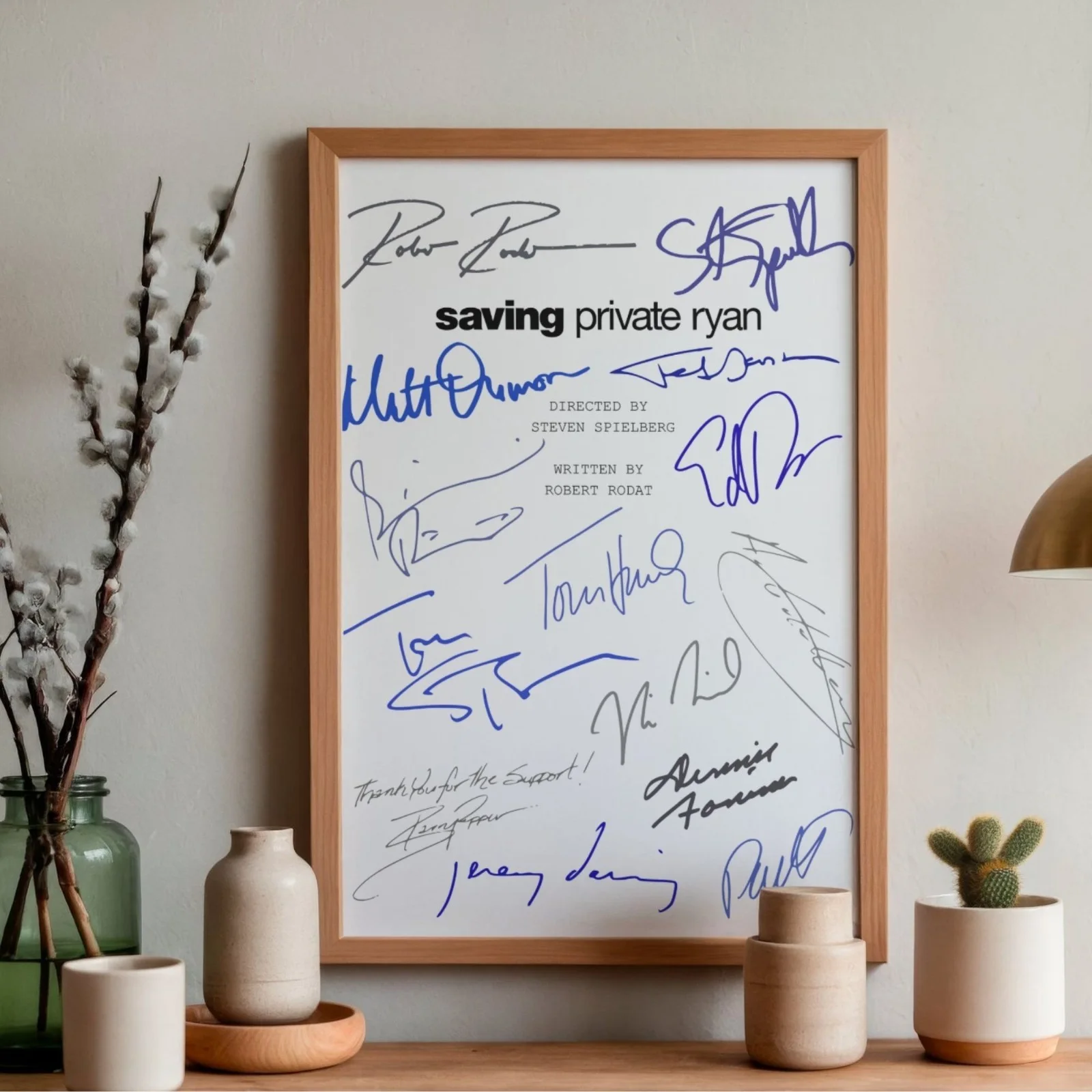 Saving Private Ryan Inspired Poster A4 Pre-Printed Autograph Script Style Gift, image 2