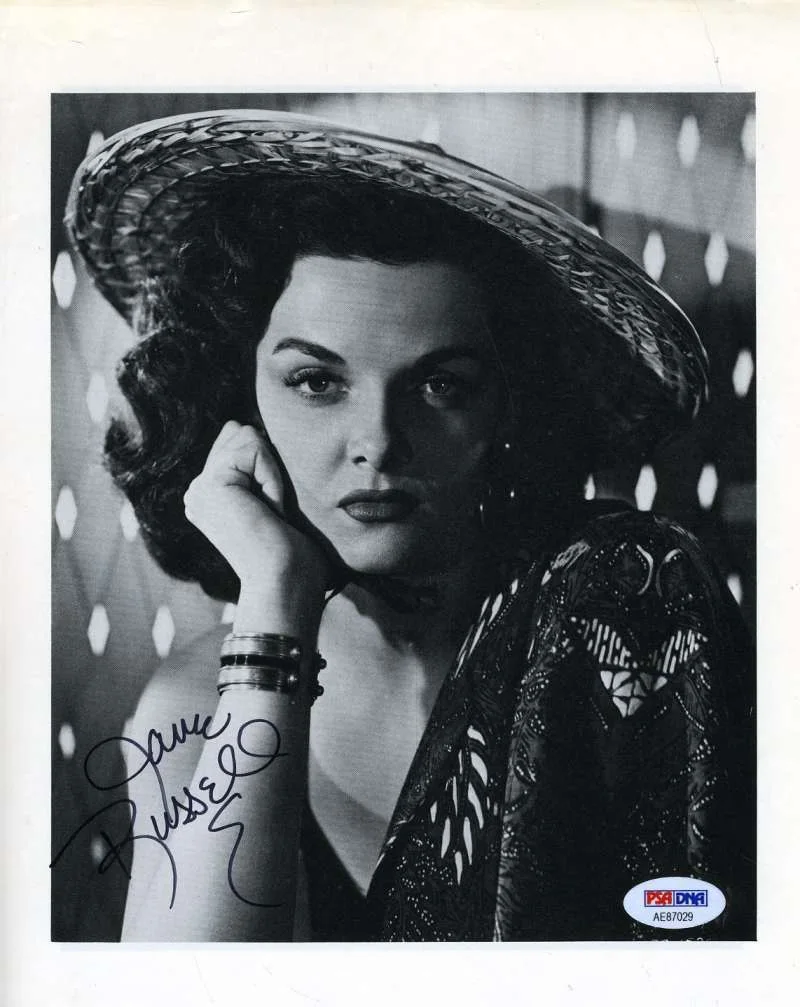 JANE RUSSELL — Jane Russell Psa Dna Coa Autograph 8x10 Photo Hand Signed