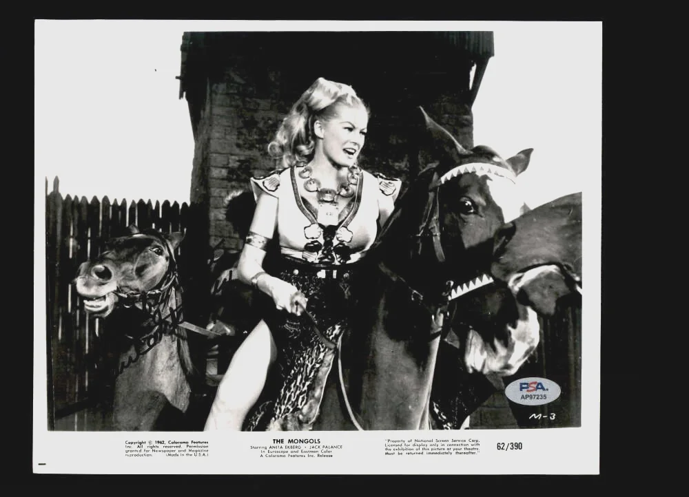 Anita Ekberg — Anita Ekberg PSA DNA Coa Signed 8x10 Photo Autograph The Mongols