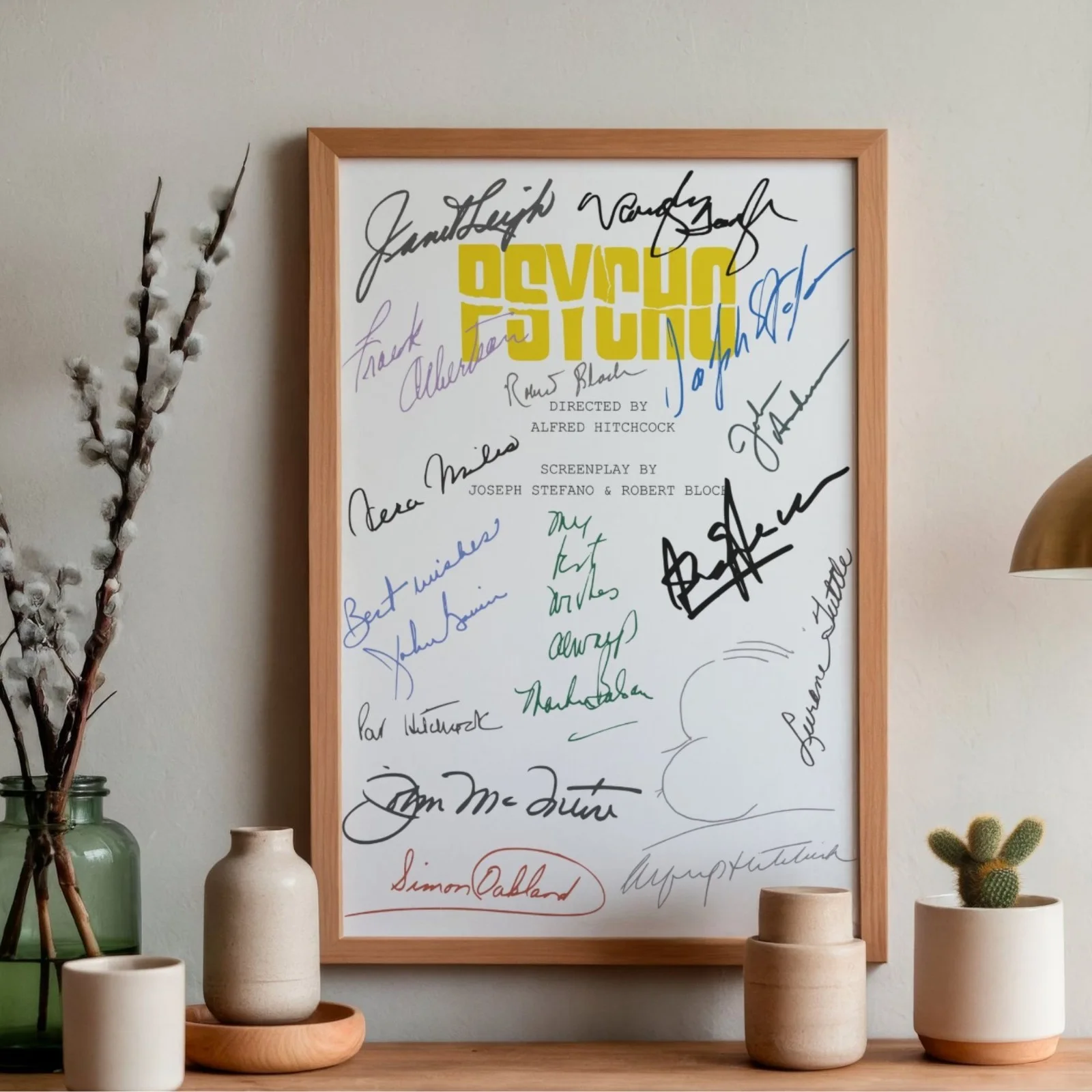 Psycho Inspired Poster A4 Pre-Printed Signature Script Style Wall Art Movie Gift, image 2