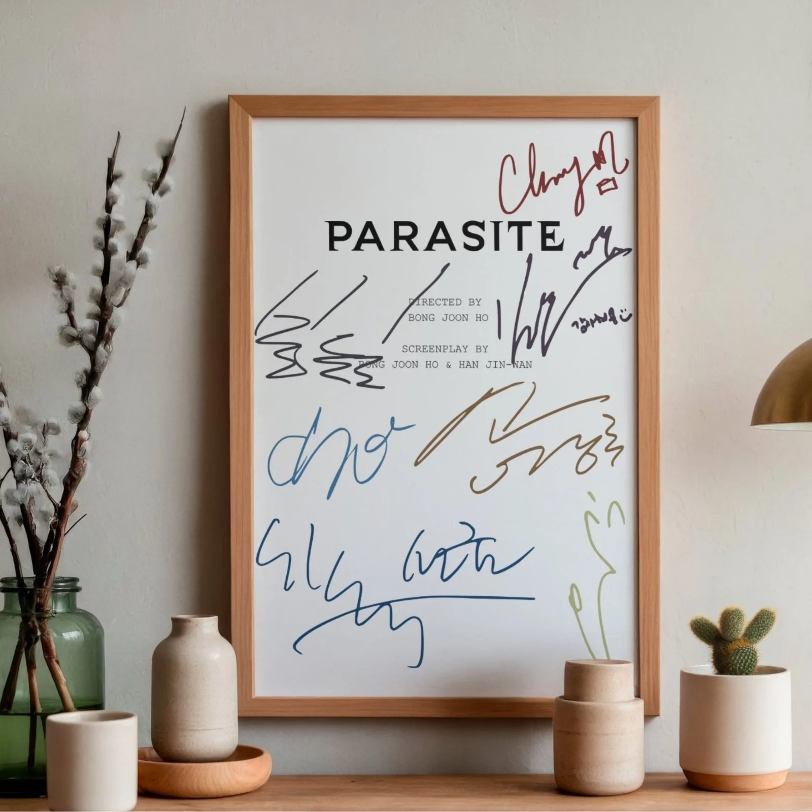 Parasite Inspired Poster A4 Pre-Printed Autograph Script Style Horror Movie Gift, image 2