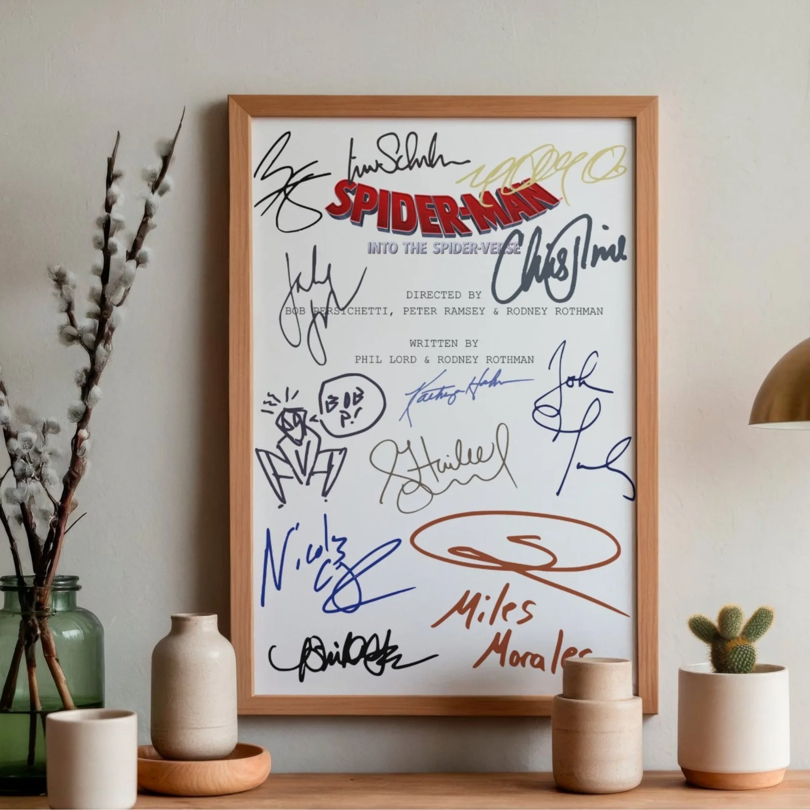 Spider-Man Into the Spider-Verse Inspired Poster A4 Pre-Printed Autograph Gift, image 2