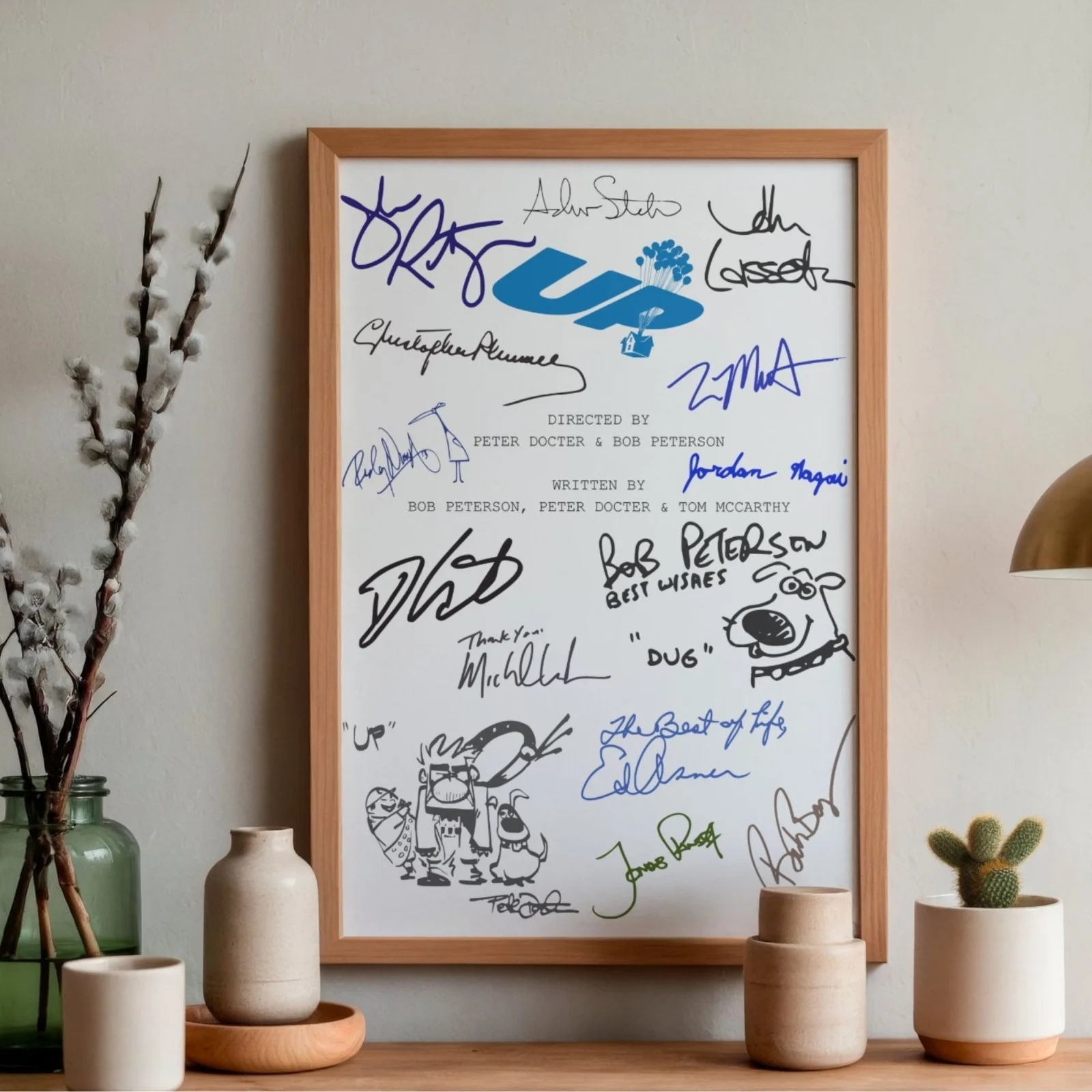 Up Inspired Poster A4 Pre-Printed Autograph Script Style Animated Wall Art Print, image 2