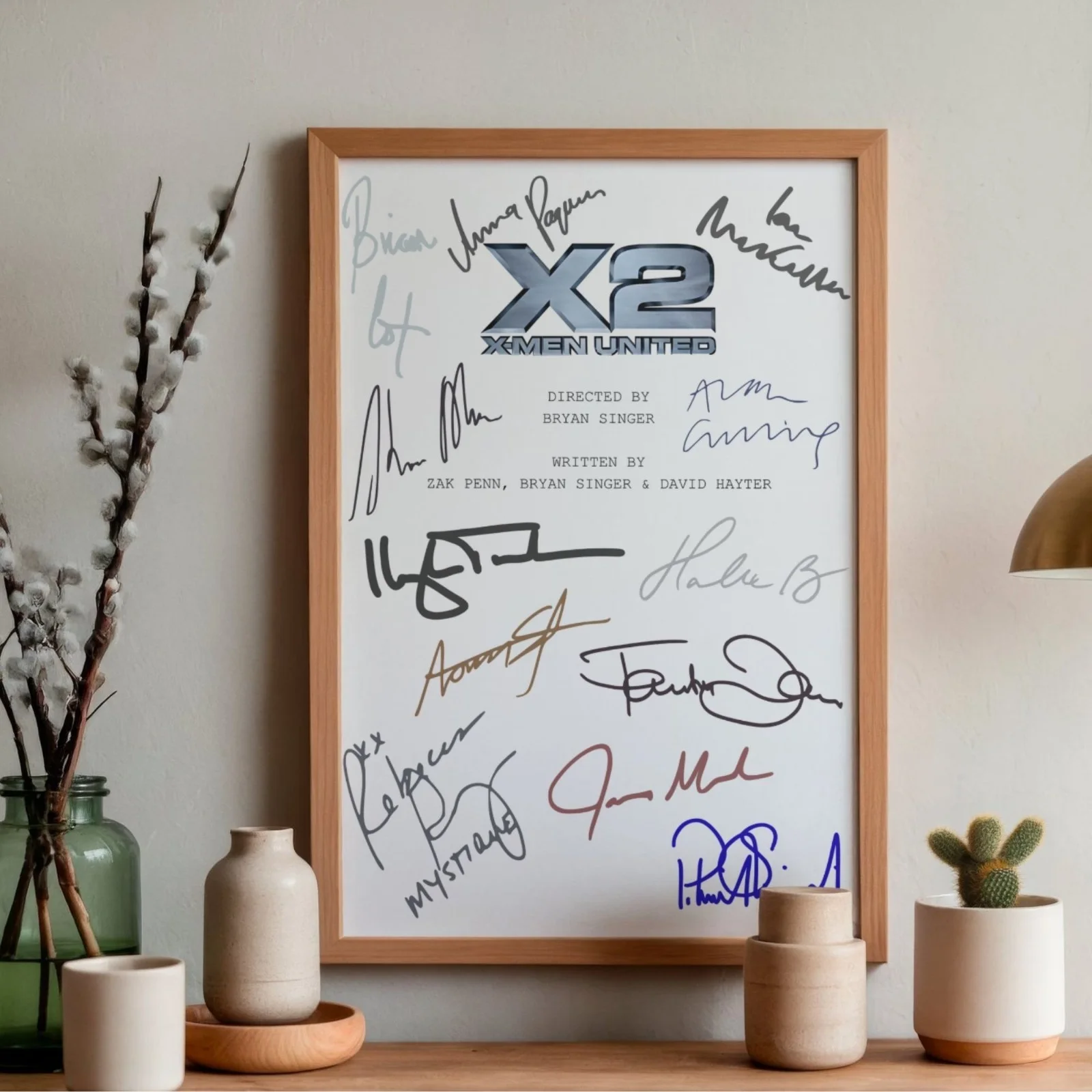 X-Men 2 Inspired Poster A4 Pre-Printed Signature Script Style Wall Art Film Gift, image 2