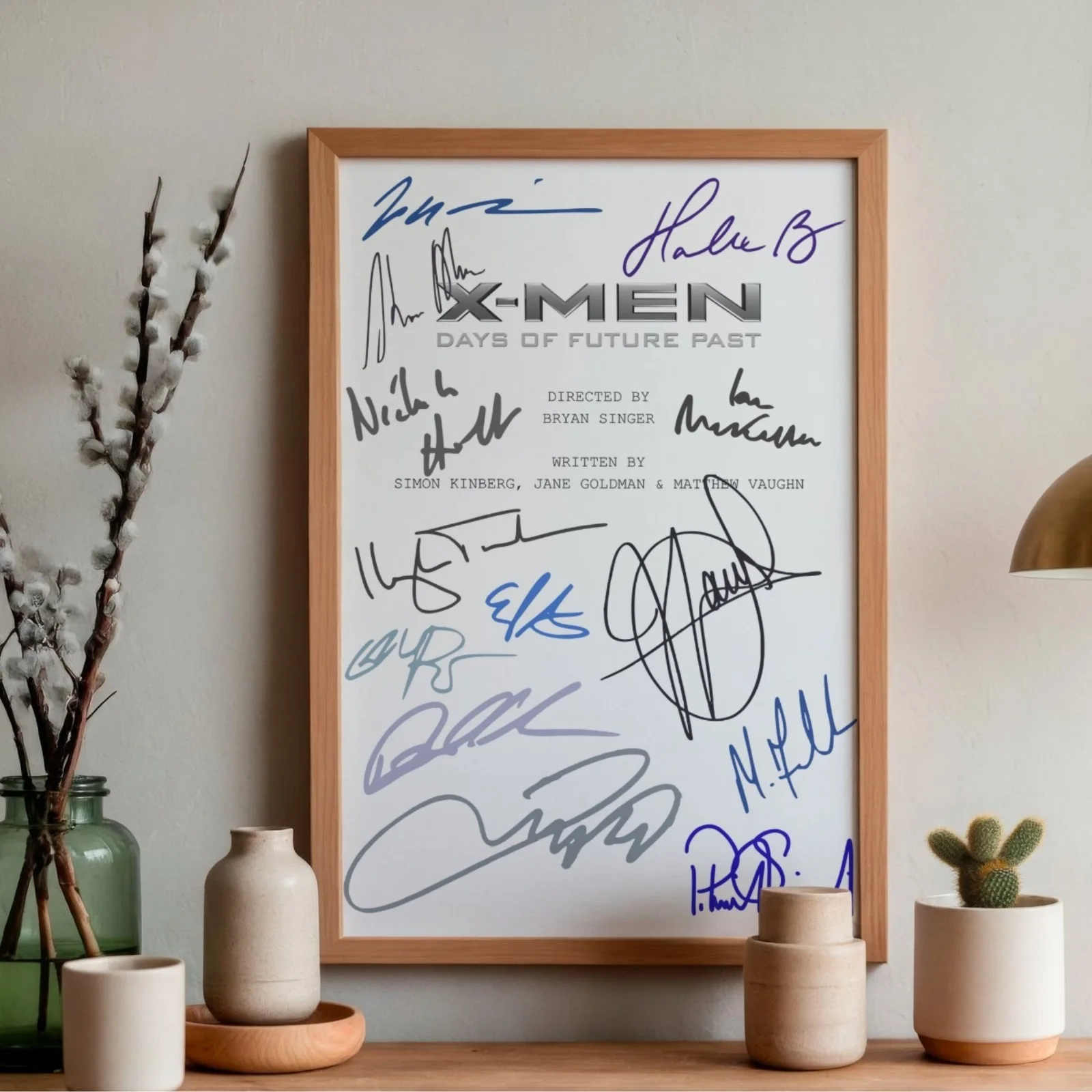 X-Men Days Of Future Past Inspired Poster A4 Pre-Printed Autograph Script Style, image 2