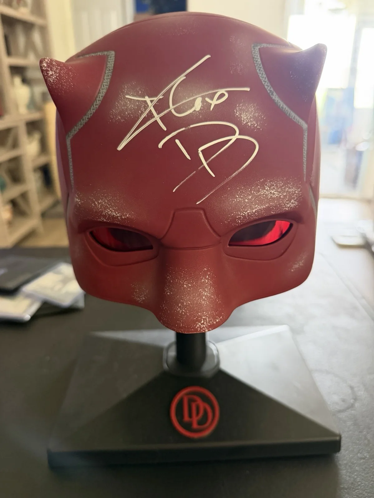 Charlie Cox Signed Official Daredevil Mask Marvel Superstar NO COA, image 2