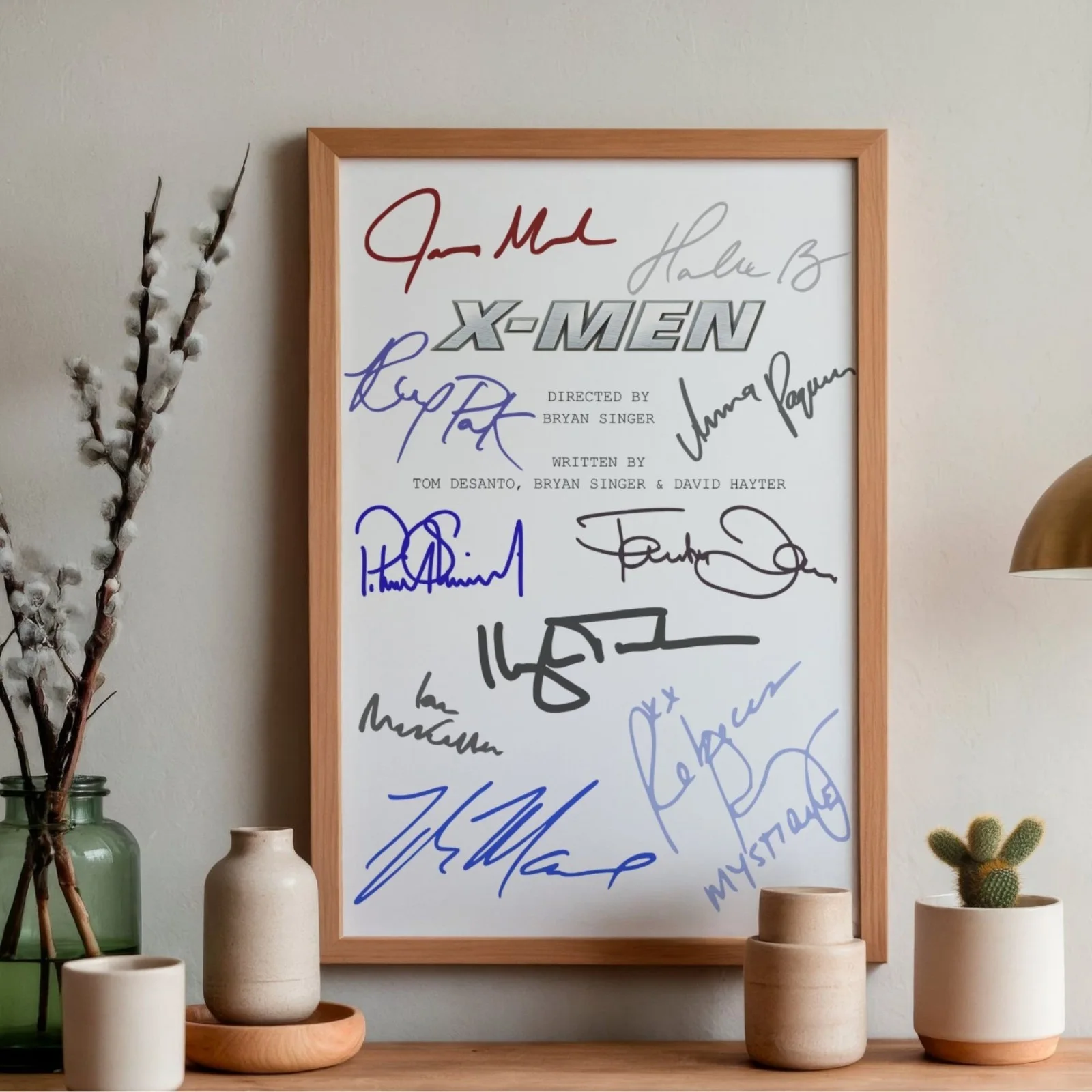 X-Men Inspired Poster A4 Pre-Printed Autograph Script Style Print Wall Art Gift, image 2