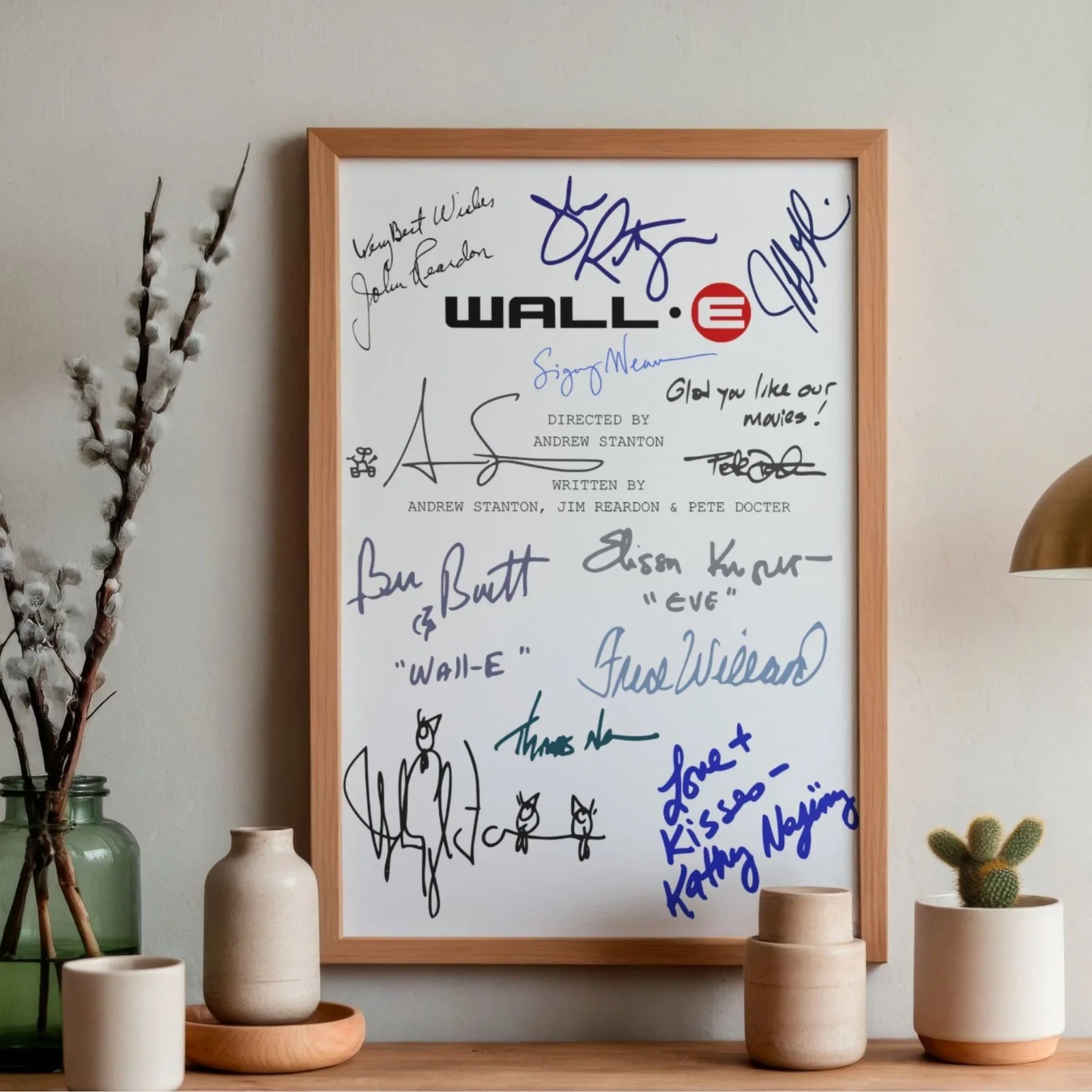 Wall-E Inspired Poster A4 Pre-Printed Autograph Script Style Animated Wall Art, image 2