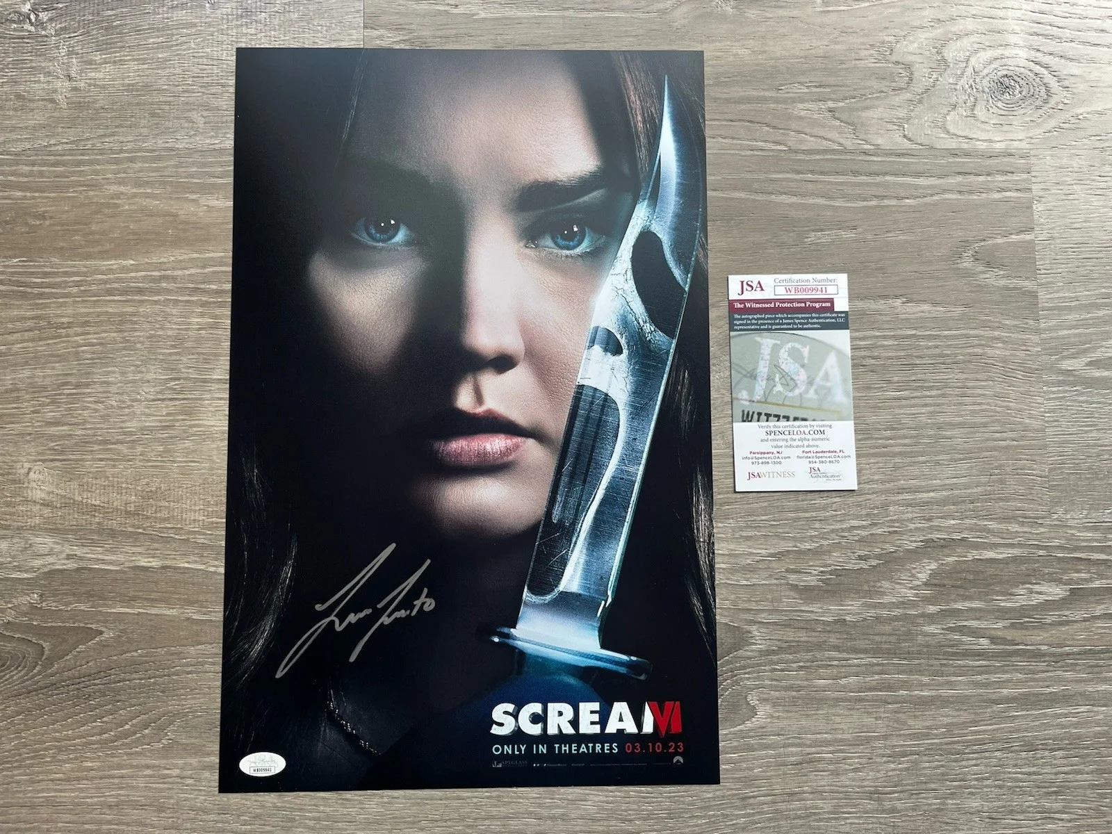 Liana Liberato — Liana Liberato Signed Scream 11x17 Photo JSA COA Ghostface Horror Auto