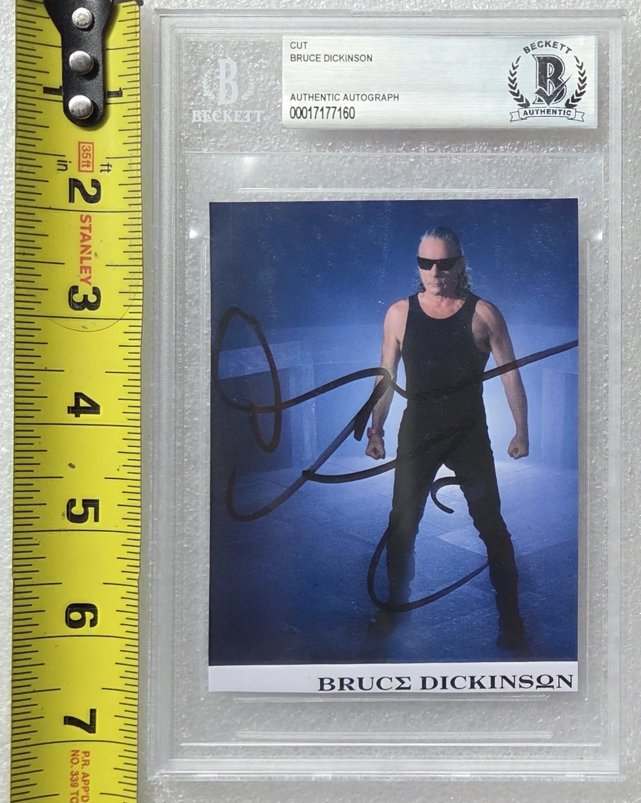 BRUCE DICKINSON SIGNED BECKETT BAS COA AUTOGRAPHED SLABBED MUSIC IRON MAIDEN, изображение 2