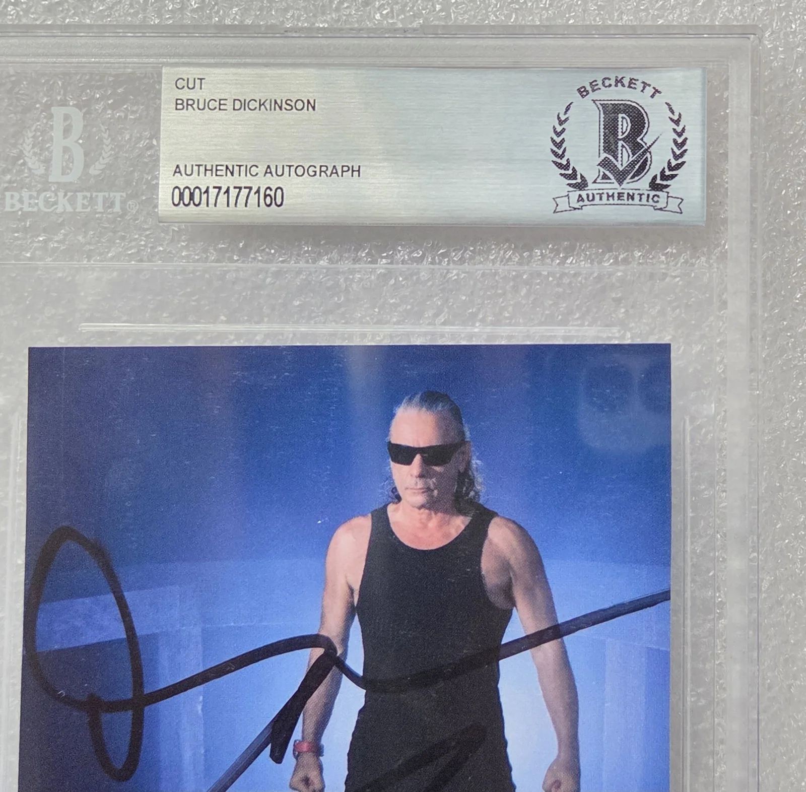 BRUCE DICKINSON SIGNED BECKETT BAS COA AUTOGRAPHED SLABBED MUSIC IRON MAIDEN, изображение 3