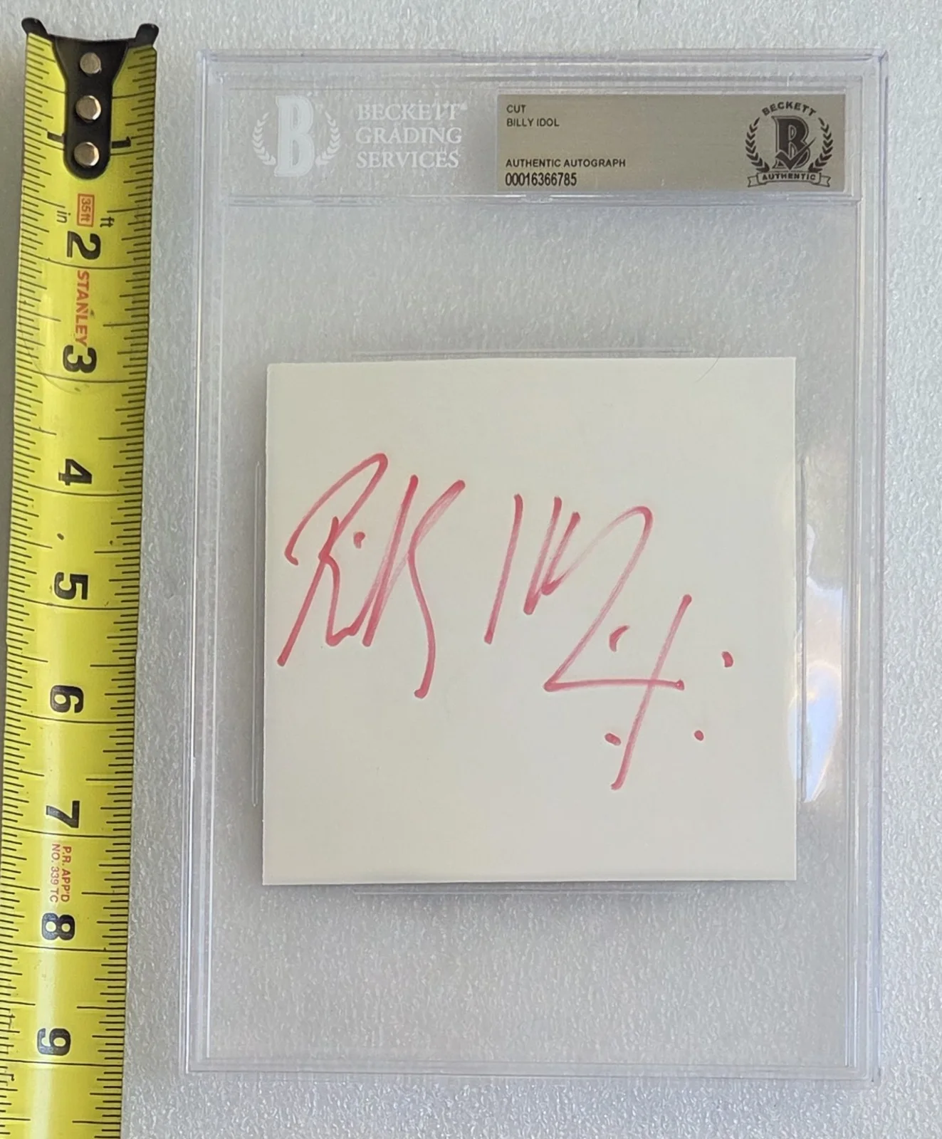 BILLY IDOL SIGNED BECKETT BAS COA AUTOGRAPHED SLABBED MUSIC SINGER GIFT PRESENT, image 2