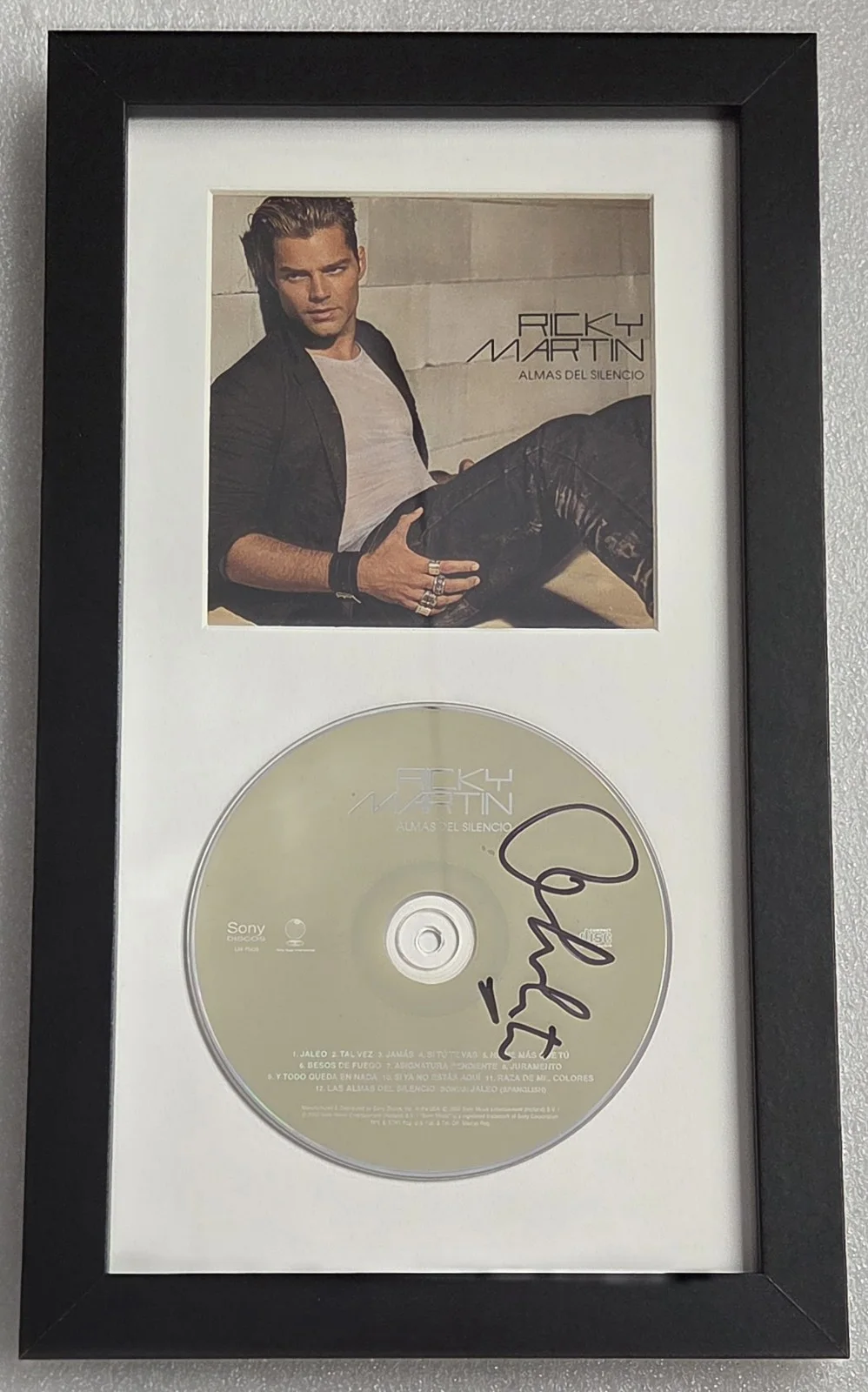 RICKY MARTIN CD DISPLAY AUTOGRAPHED BECKETT BAS COA SIGNED MUSIC PRESENT GIFT, image 2