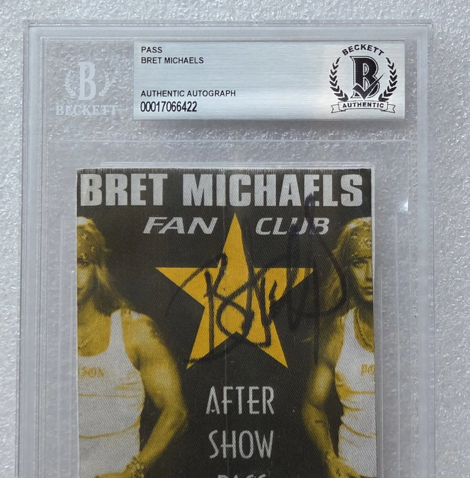 BRET MICHAELS SIGNED PASS BECKETT BAS COA AUTOGRAPHED SLABBED SLAB POISON BAND, изображение 3