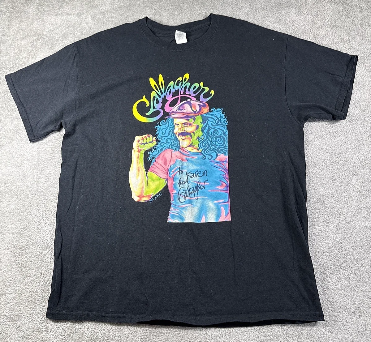 Gallagher — Gallagher Men's Peter Max Graphic T-Shirt Black Size XL **SIGNED**