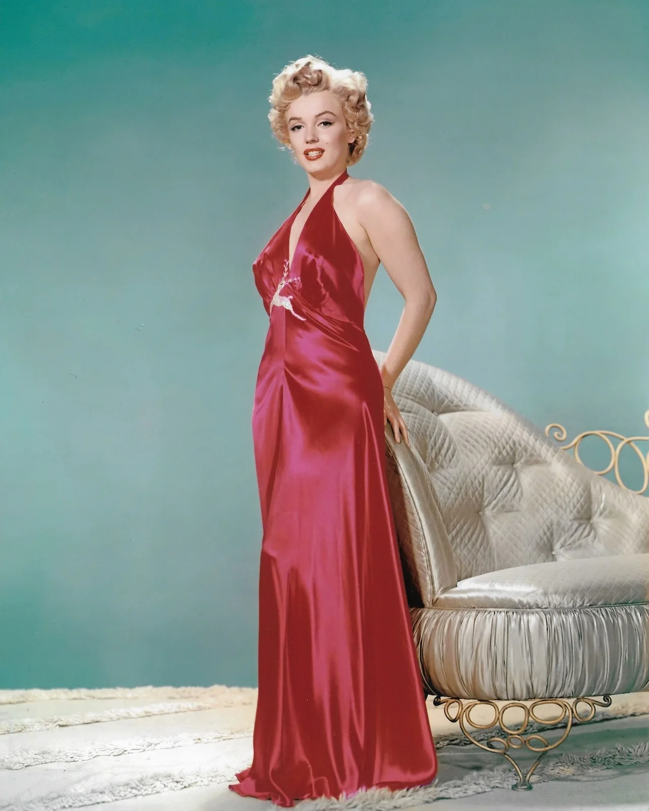 BLACK FRAMED MARILYN MONROE GLAMOUR RED DRESS - GLOSSY PRINTED PICTURE 12" X 15", image 2