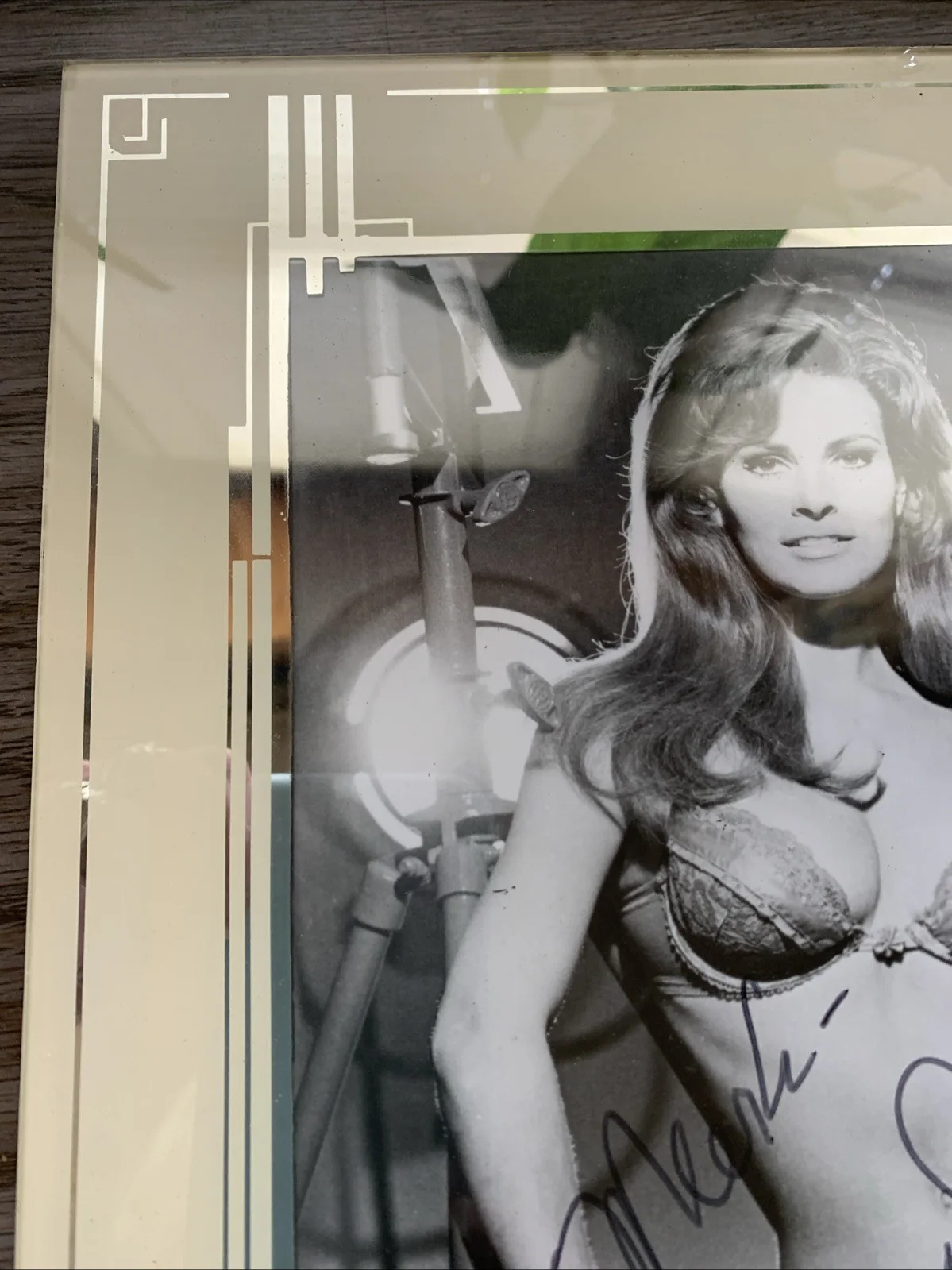Raquel Welch — Raquel Welch Signed 8 X 10 Photo Black & White Sexy Shot DECO FRAME, image 4