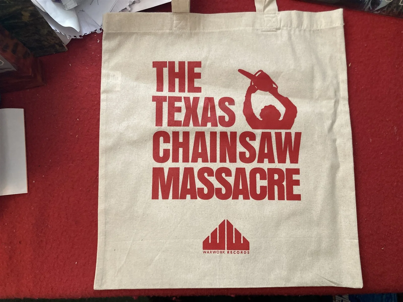 TEXAS CHAINSAW MASSACRE PROMO TOTE BAG WAXWORK RECORDS MINT CONDITION FREE POST, image 4