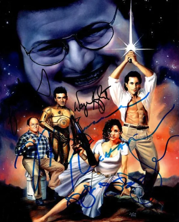 JERRY SEINFELD CAST — JERRY SEINFELD TV SHOW 8.5X11 SIGNED PHOTO AUTOGRAPH ALL SIGNATURES STAR WARS