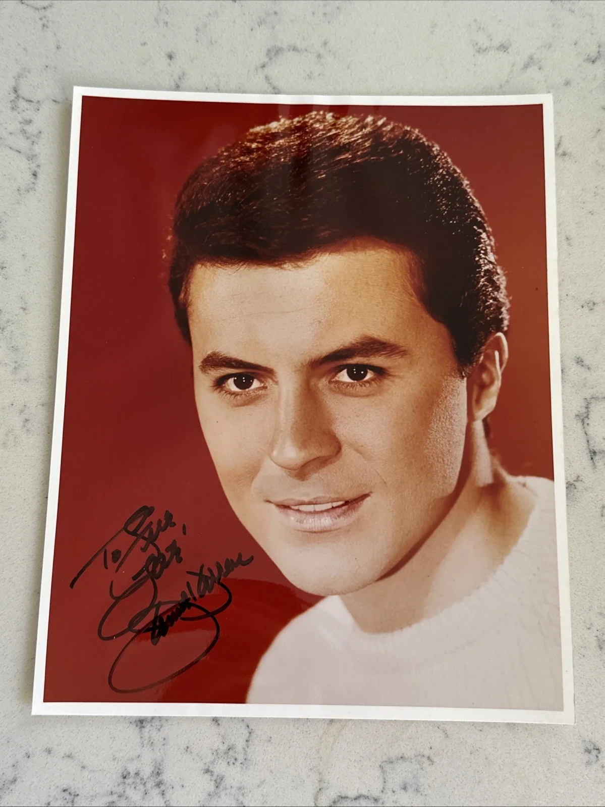 James Darren — Young handsome actor James Darren 8x10 headshot signed