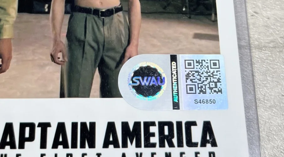 Paul Warren Signed Skinny Steve Rogers VFX Captain America Marvel 8x10 SWAU COA, изображение 3