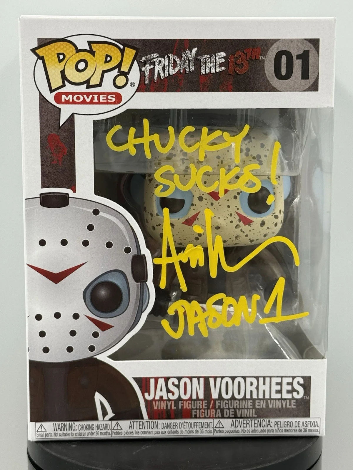 Ari Lehman — Ari Lehman signed Jason Voorhees Funko #1 w 2 Inscrip Friday the 13th JSA 24040, изображение 2