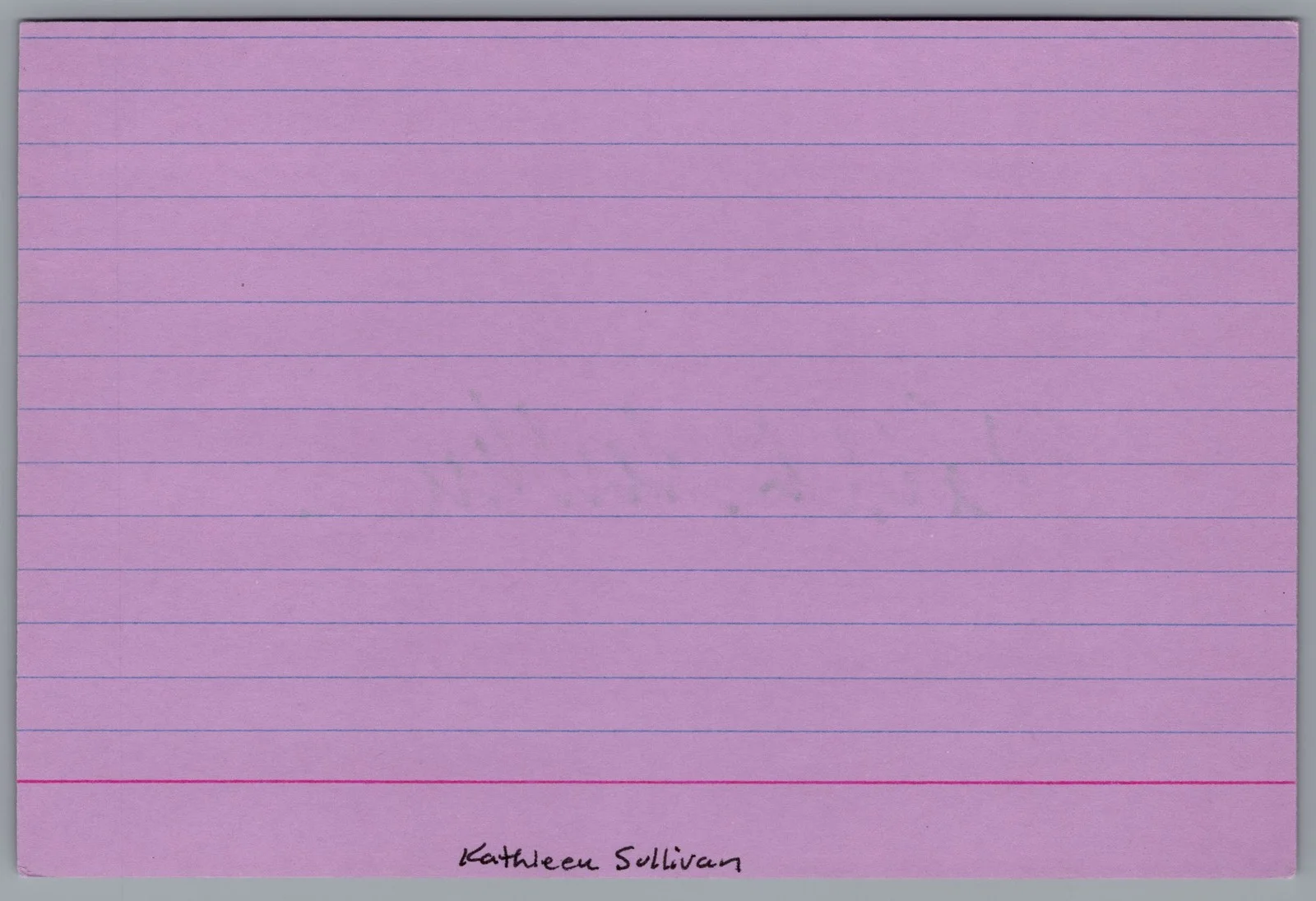 Kathleen Sullivan — Kathleen Sullivan Signed 4x6 Index Card Journalist Autographed, image 2