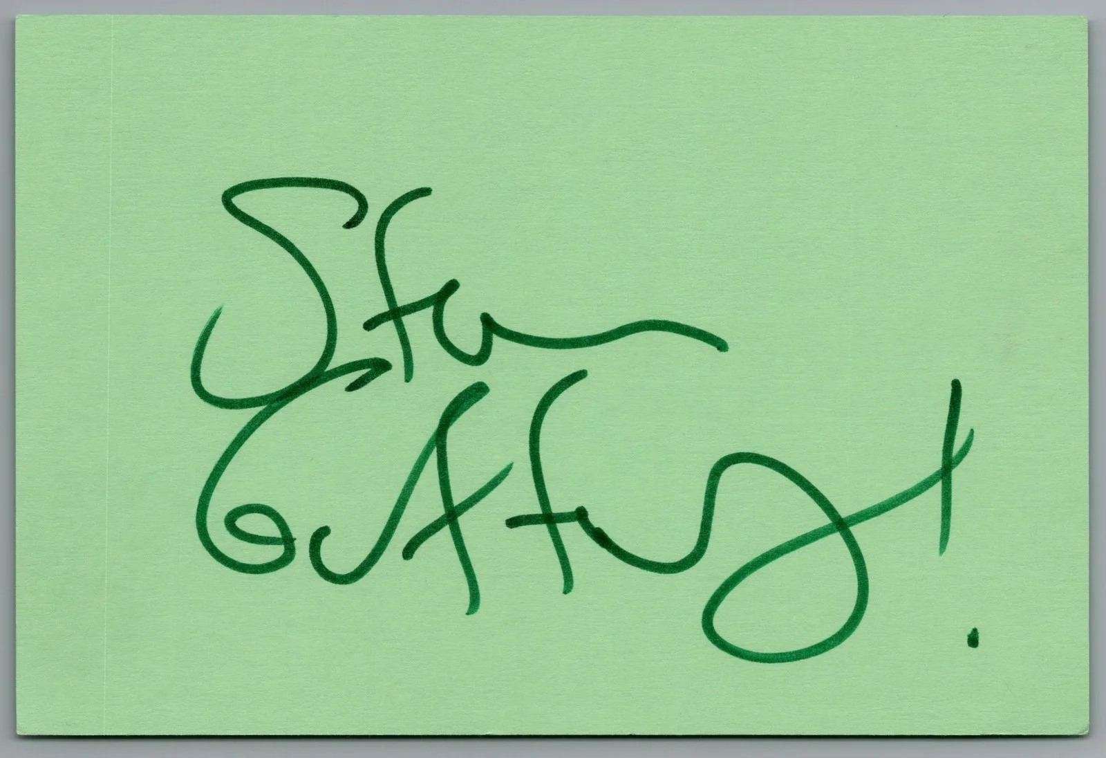 Steve Guttenberg — Steve Guttenberg Signed 4x6 Index Card Police Guttenberg Autographed