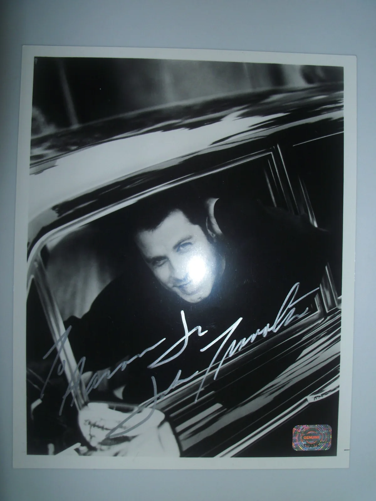 JOHN TRAVOLTA — JOHN TRAVOLTA Signed Autographed 8X10 B/W Photo W/ Hologram/Serial #, изображение 2