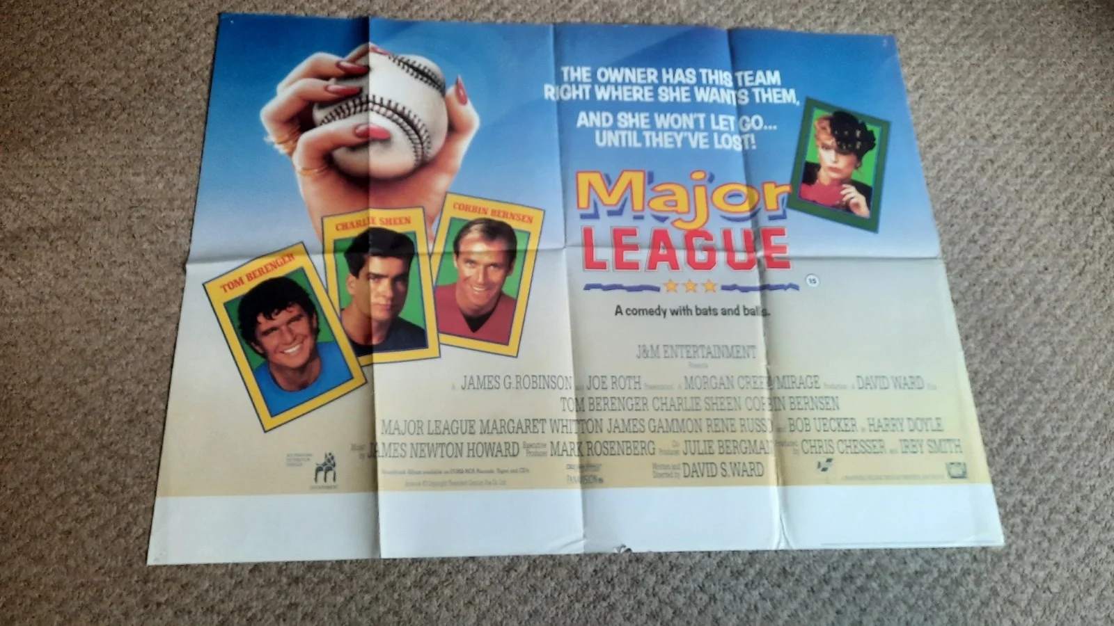 Major League 1989 ORIGINAL Poster UK Quad 30x40" 1980s charlie sheen, изображение 2