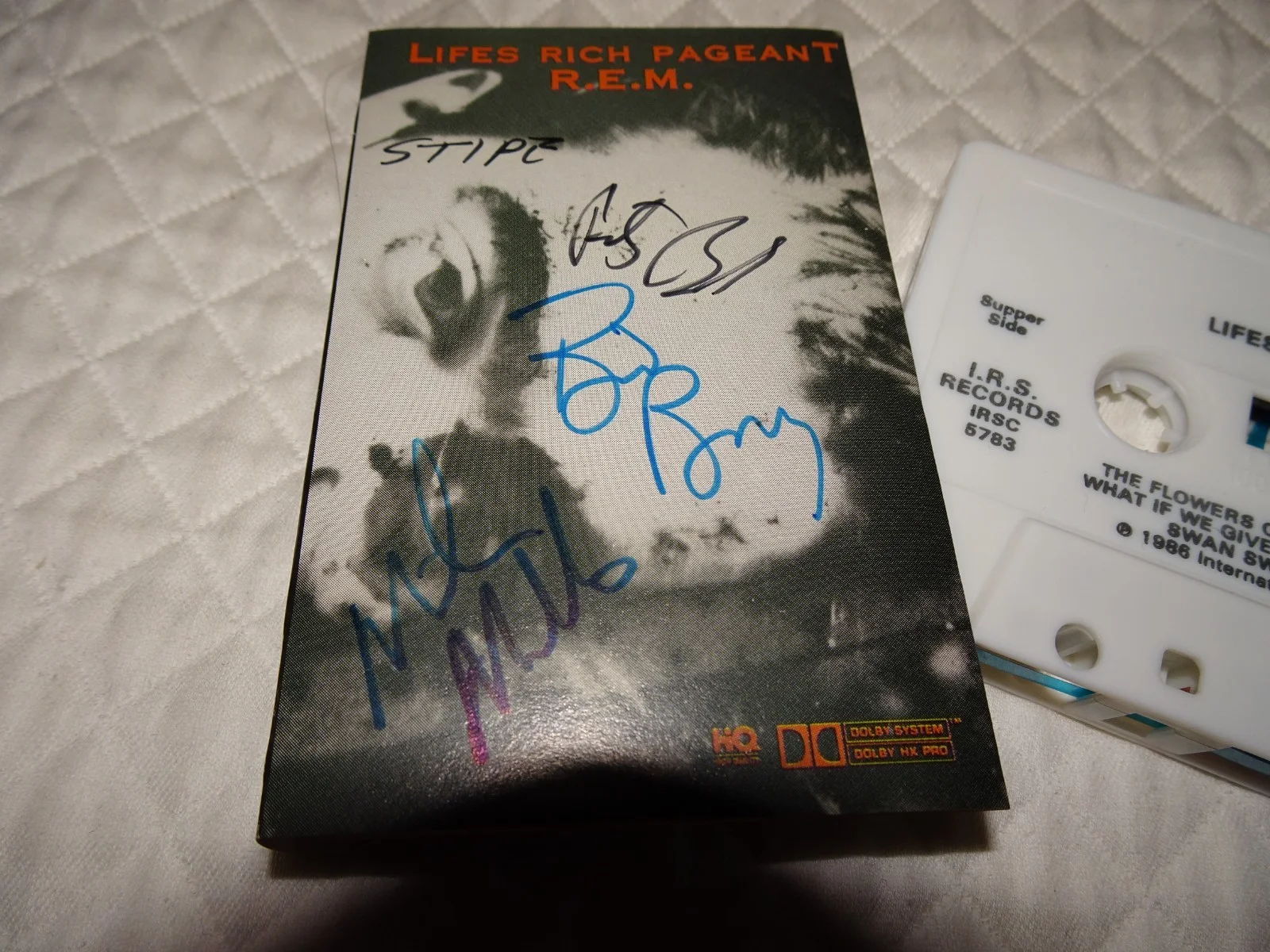 R.E.M — R.E.M. Green and Life's Rich Pageant Cassette Tapes fully signed, image 5