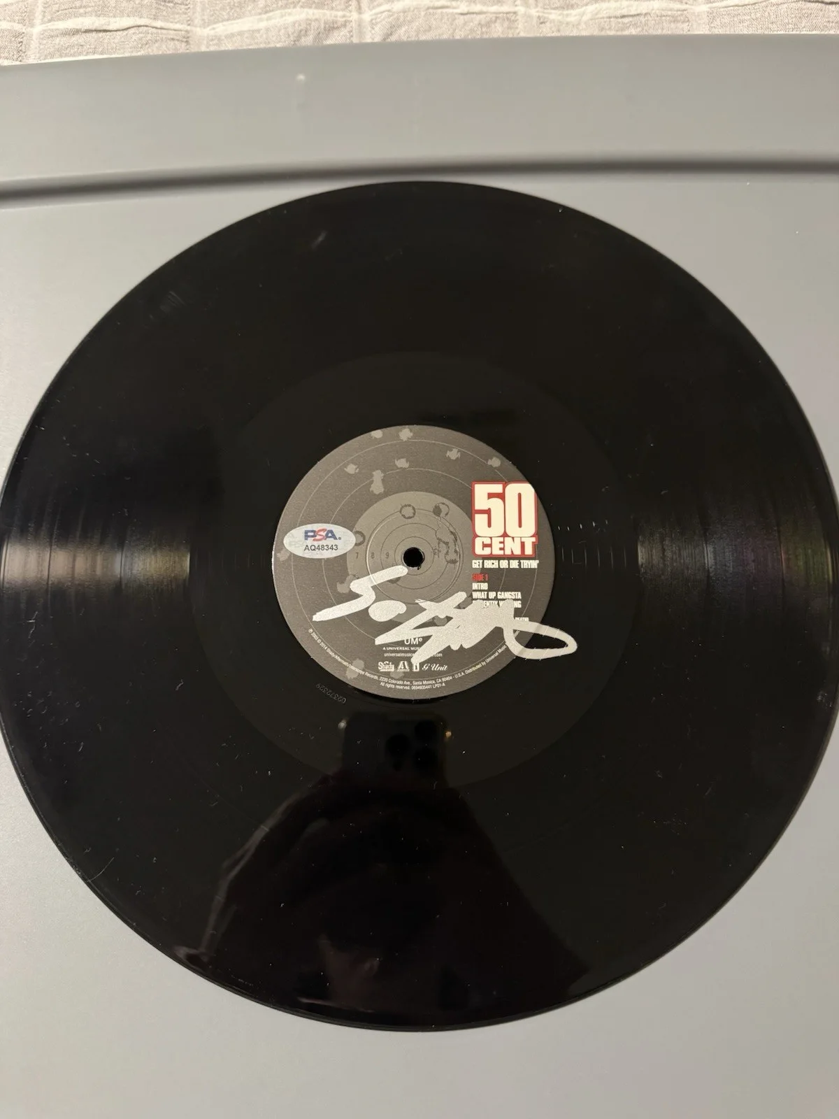 50 Cent Signed Autographed Get Rich Or Die Tryin Album Vinyl DISC PSA Authentic, image 2