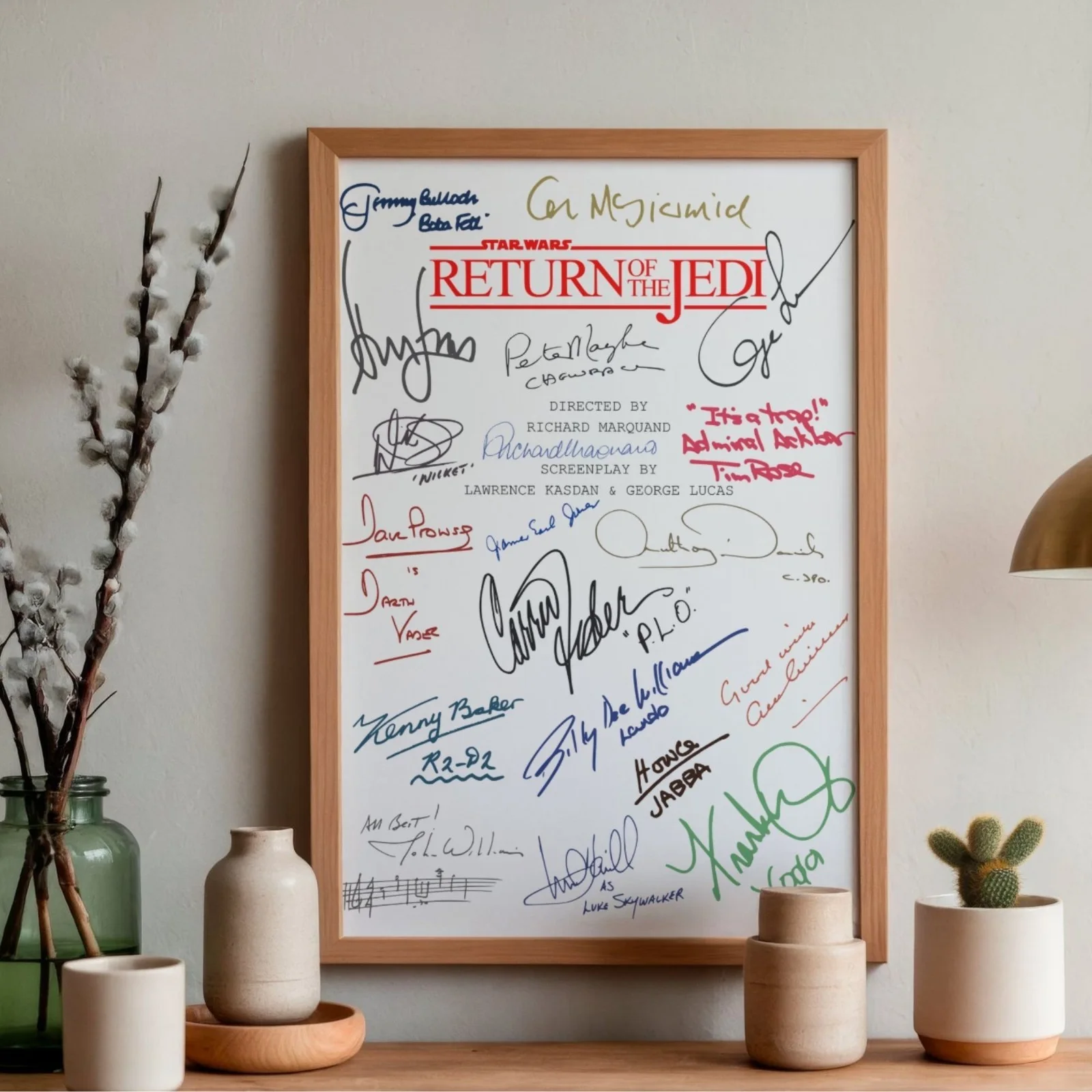 Star Wars Return Of The Jedi Inspired Poster A4 Pre-Printed Autograph Wall Art, image 2