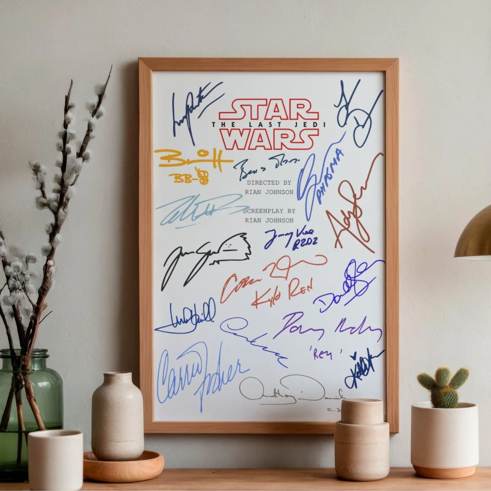 Star Wars The Last Jedi Inspired Poster A4 Pre-Printed Autograph Wall Art Gift, изображение 2