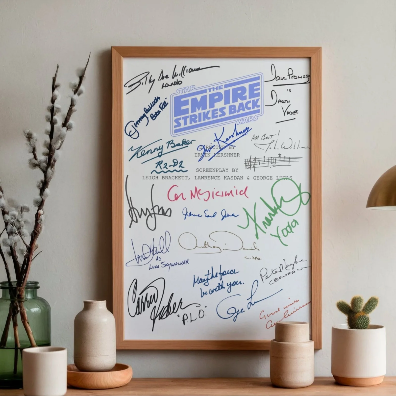 Star Wars The Empire Strikes Back Inspired Poster A4 Pre-Printed Autograph Gift, image 2