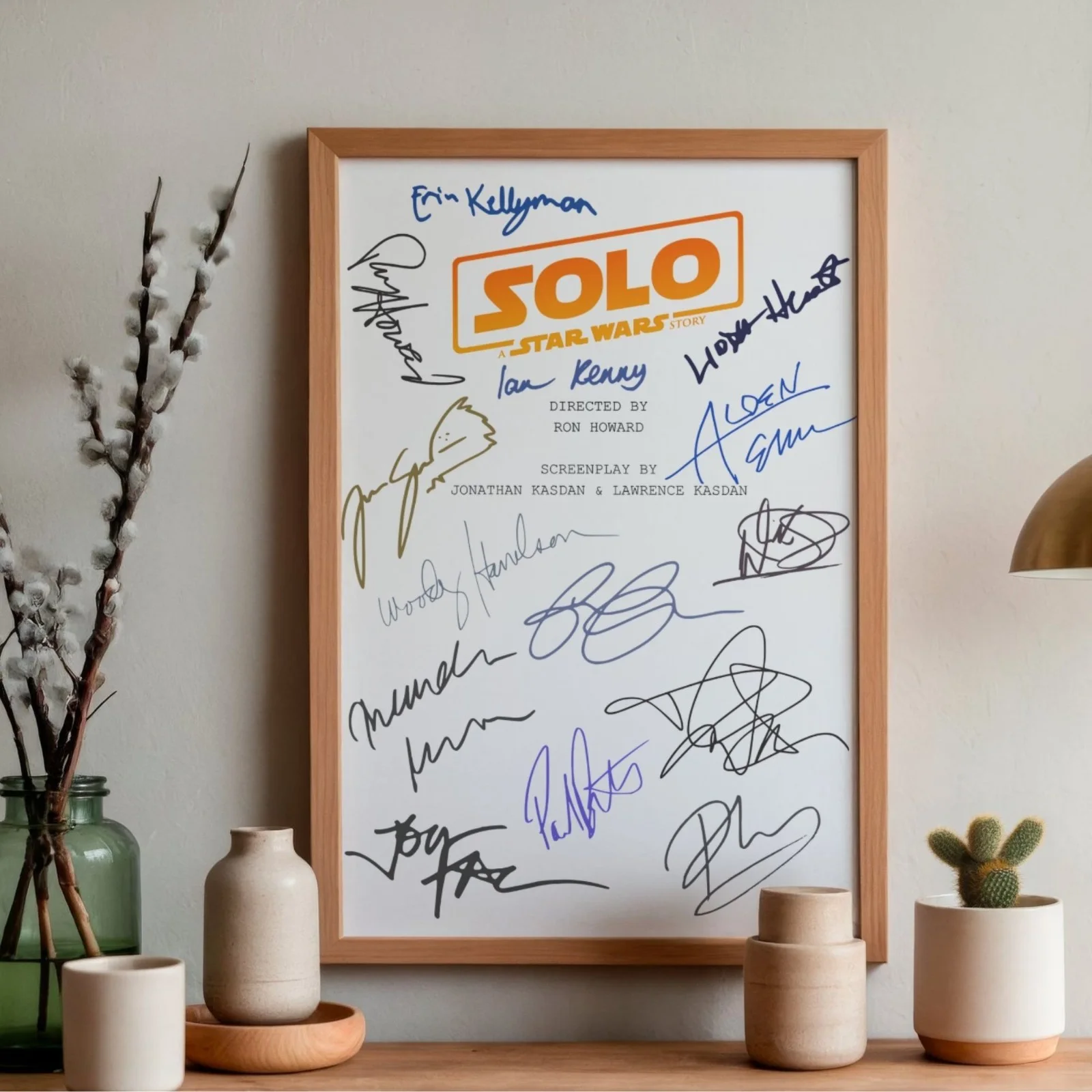Solo A Star Wars Story Inspired Poster A4 Pre-Printed Autograph Script Style Art, image 2