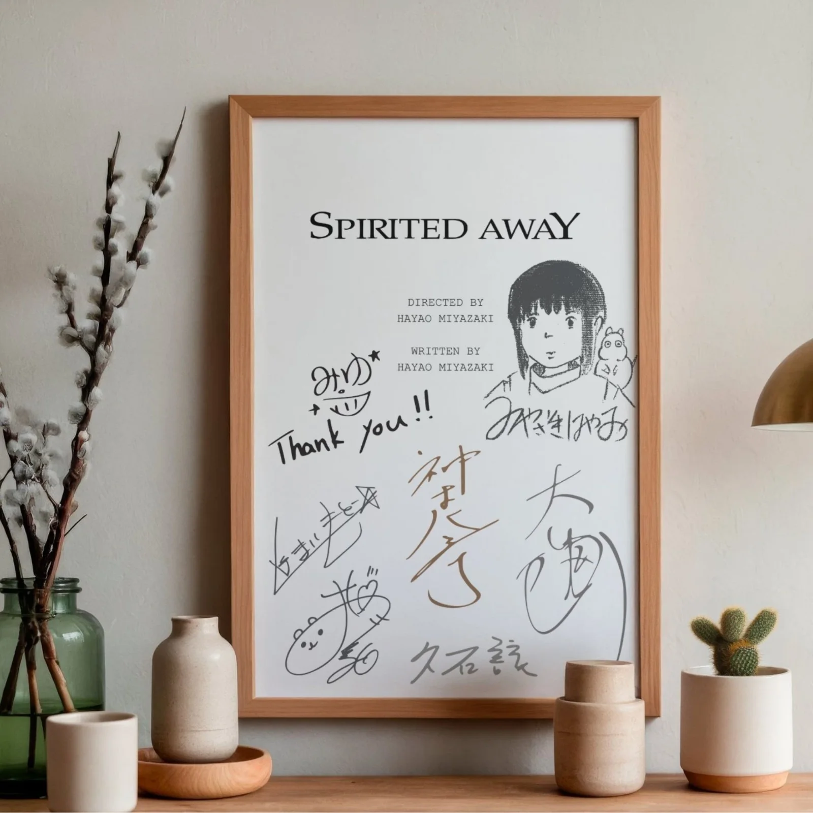 Spirited Away Inspired Posted A4 Pre-Printed Autograph Script Style Cartoon Gift, image 2