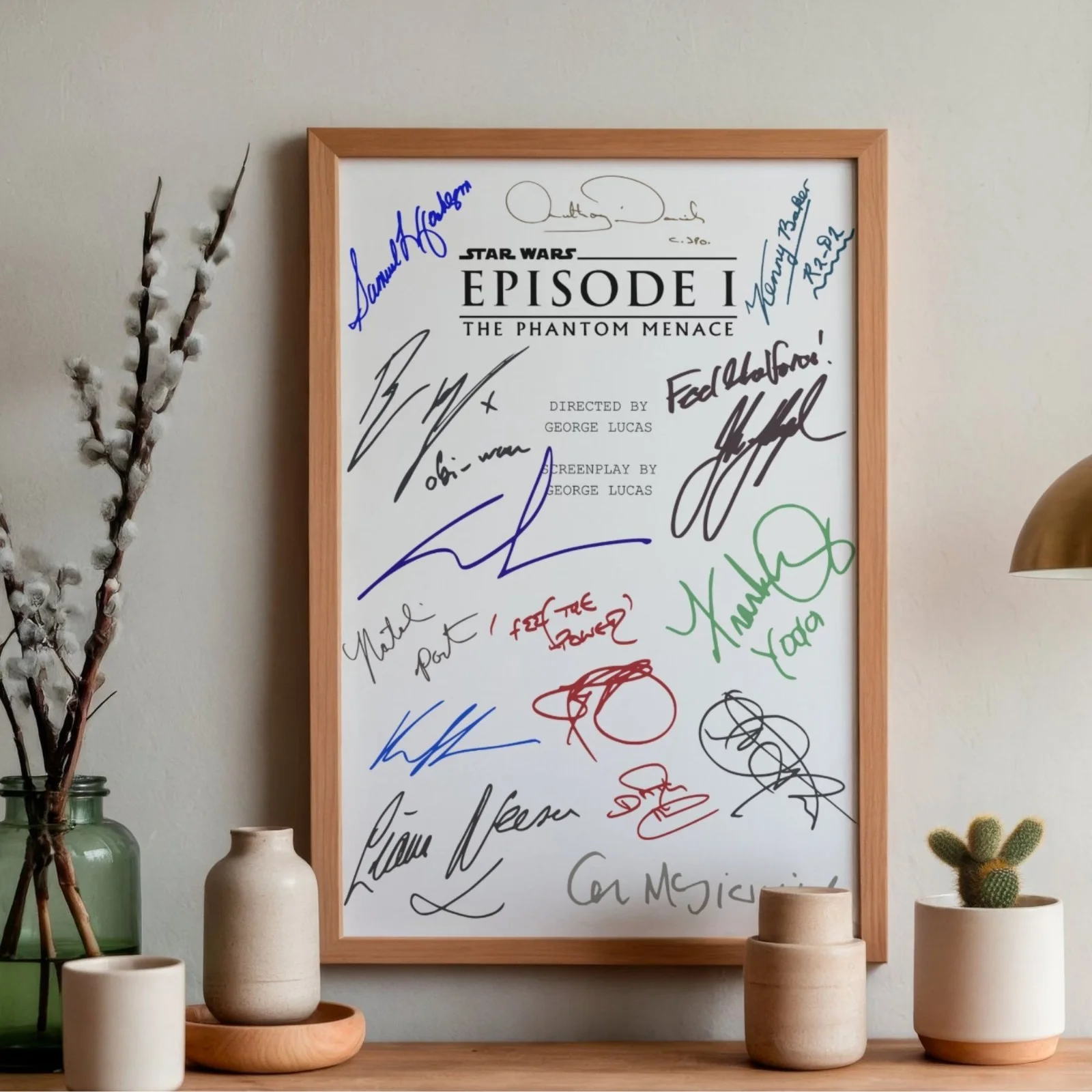 Star Wars Attack Of The Clones Inspired Poster A4 Pre-Printed Autograph Wall Art, изображение 2